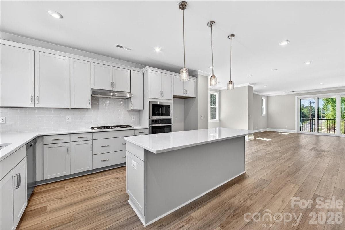 Gourmet kitchen with large island - 12023 Elsa Lane, Charlotte