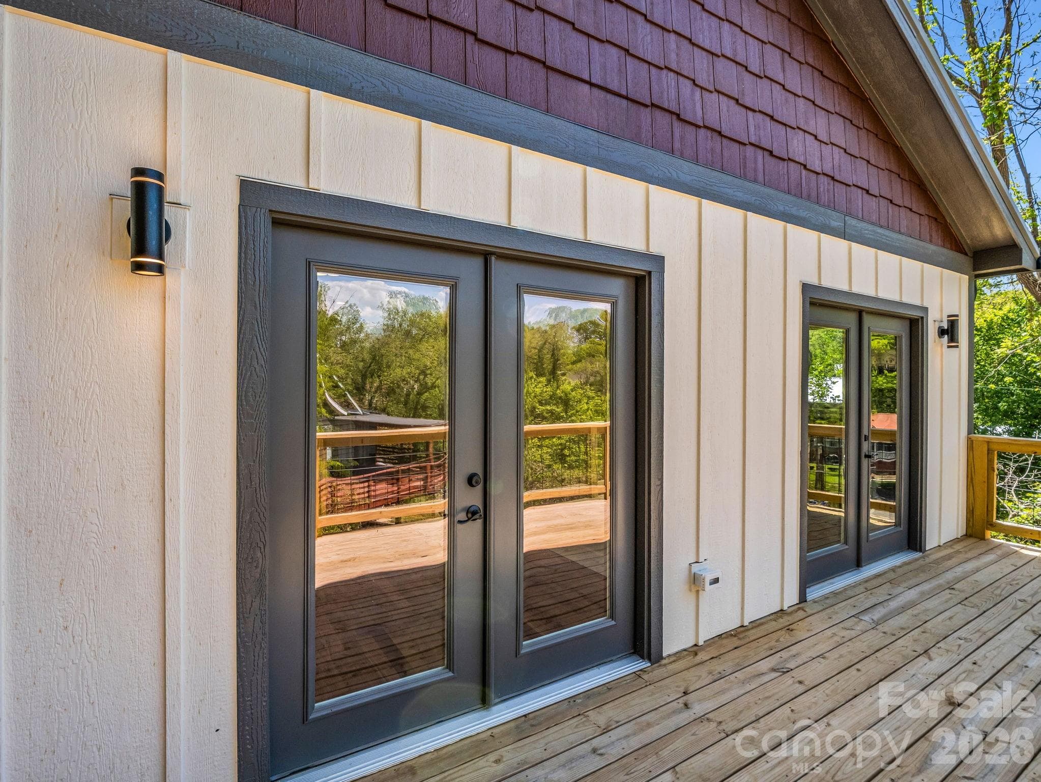 2 sets of french doors from deck - 18 Worley Place, Asheville