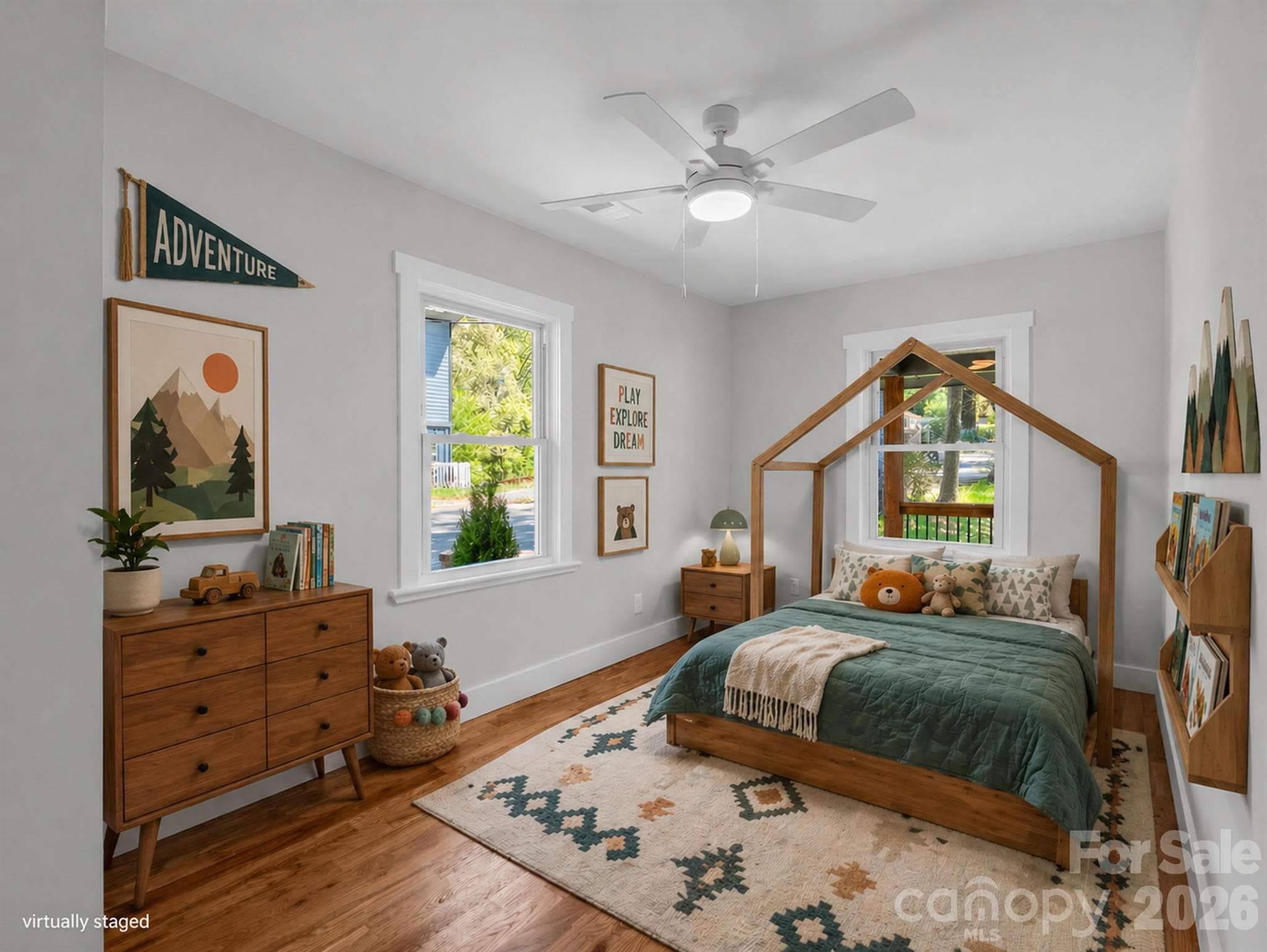 2nd bedroom - Main Floor - virtually staged - 18 Worley Place, Asheville