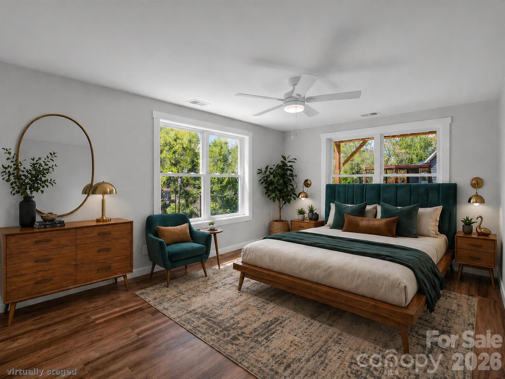 Bedroom 3 - Lower LevelVirtually staged - 18 Worley Place, Asheville