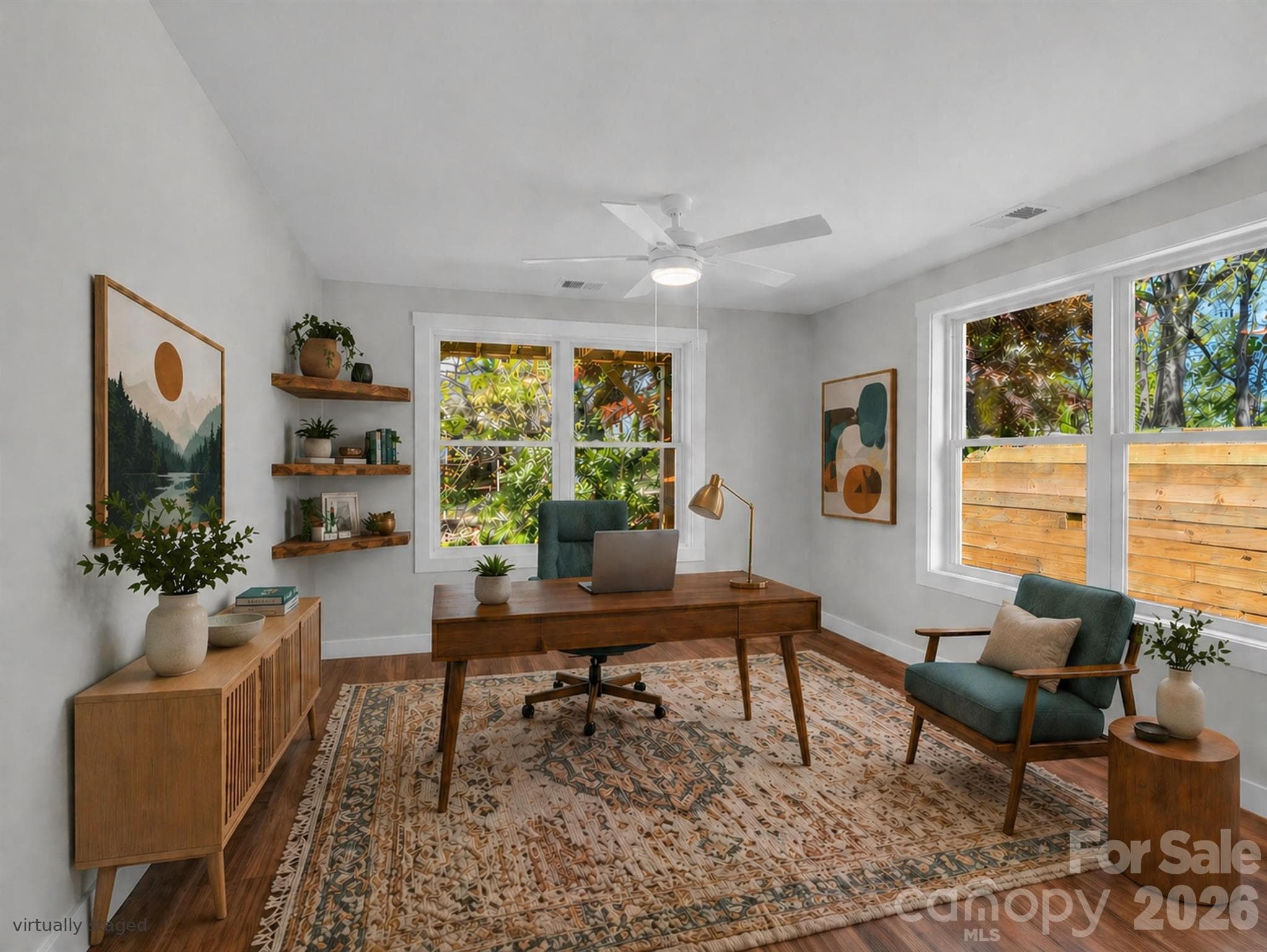 Bedroom 4 - Lower Level- virtually staged - 18 Worley Place, Asheville
