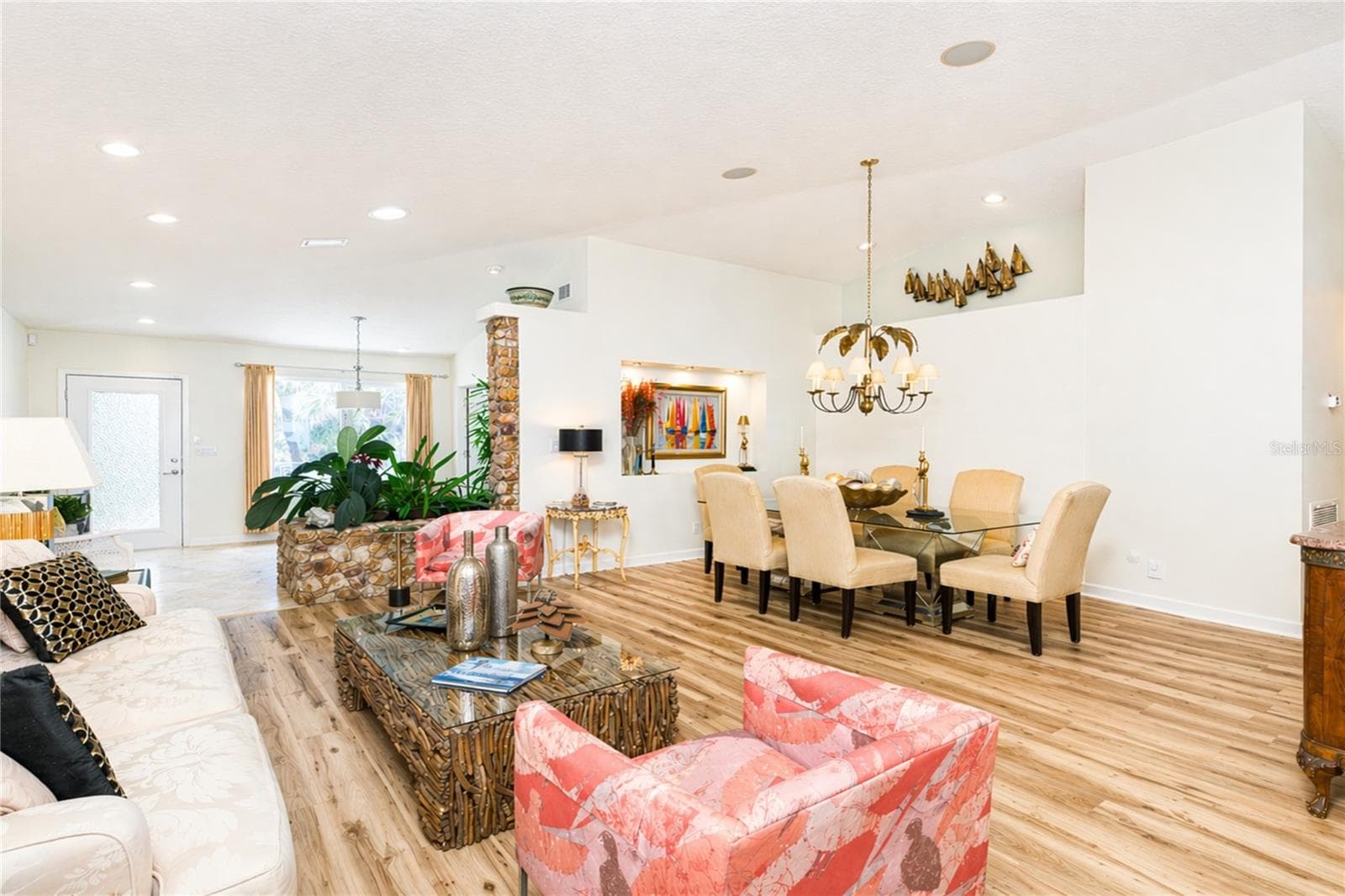 Formal living room and dining room. - 1504 N ATLANTIC AVE, DAYTONA BEACH