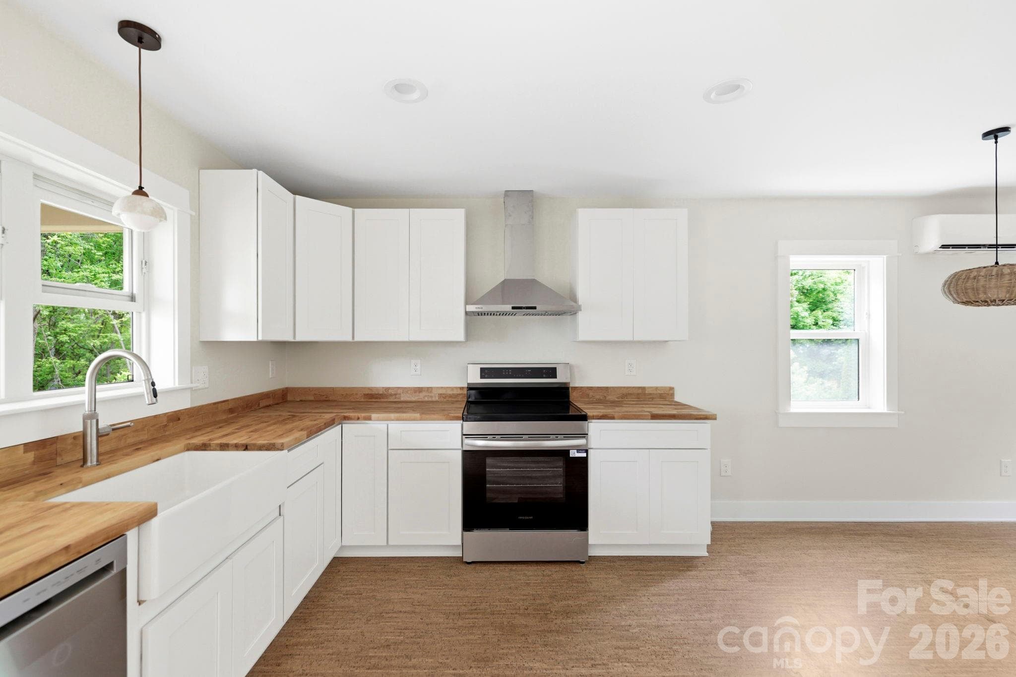 Kitchen with Butcher Block countertop - 17 Fireside Drive, Asheville