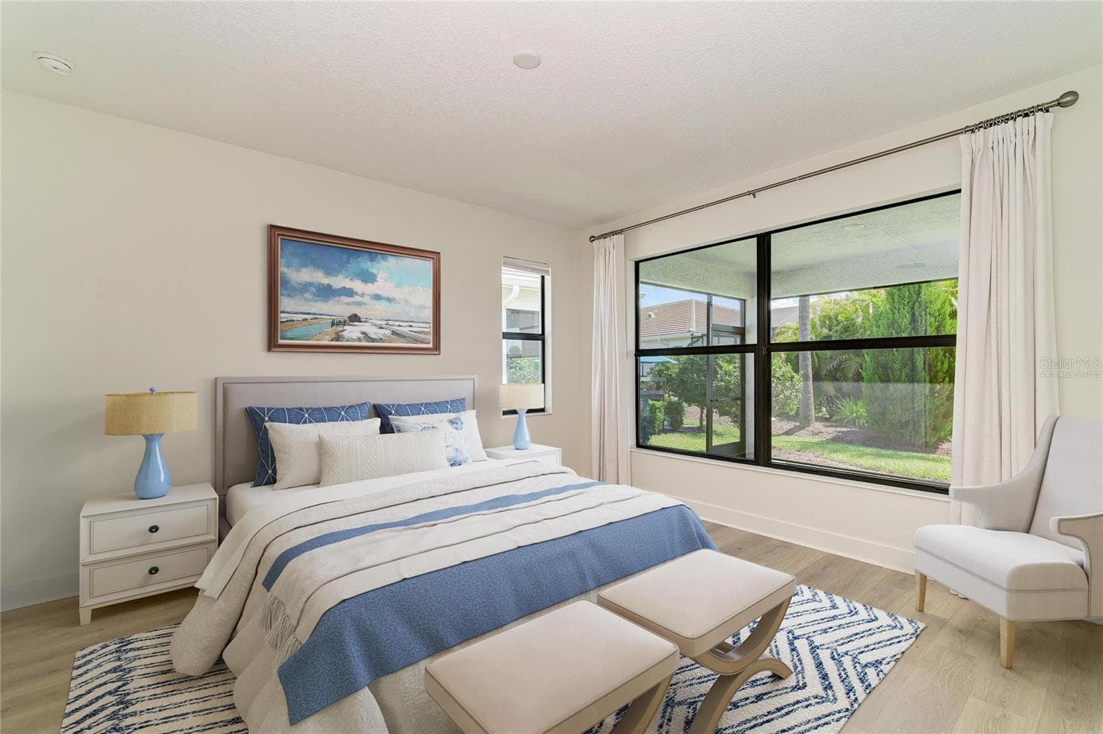 Primary Bedroom virtually staged - 5290 BARNETT CIR, BRADENTON