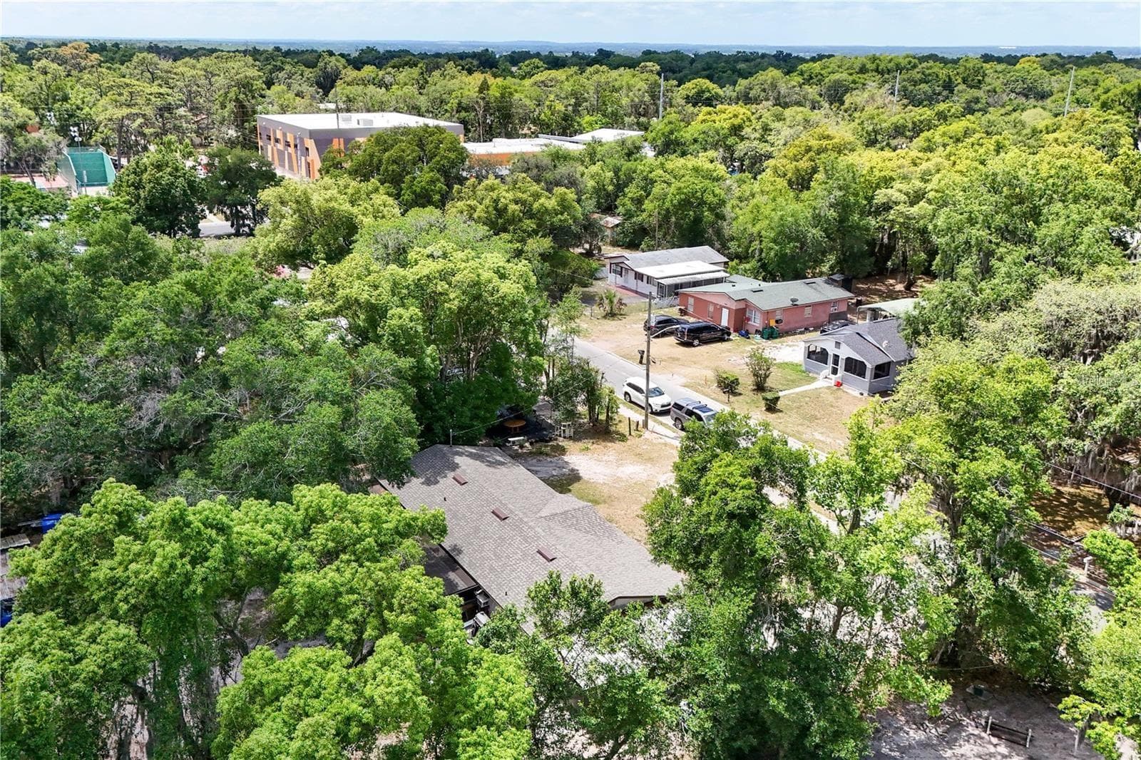 Aerial View of Home with the "NEW" Community Center at the top of the frame - 1400 N SIMPSON ST, MOUNT DORA