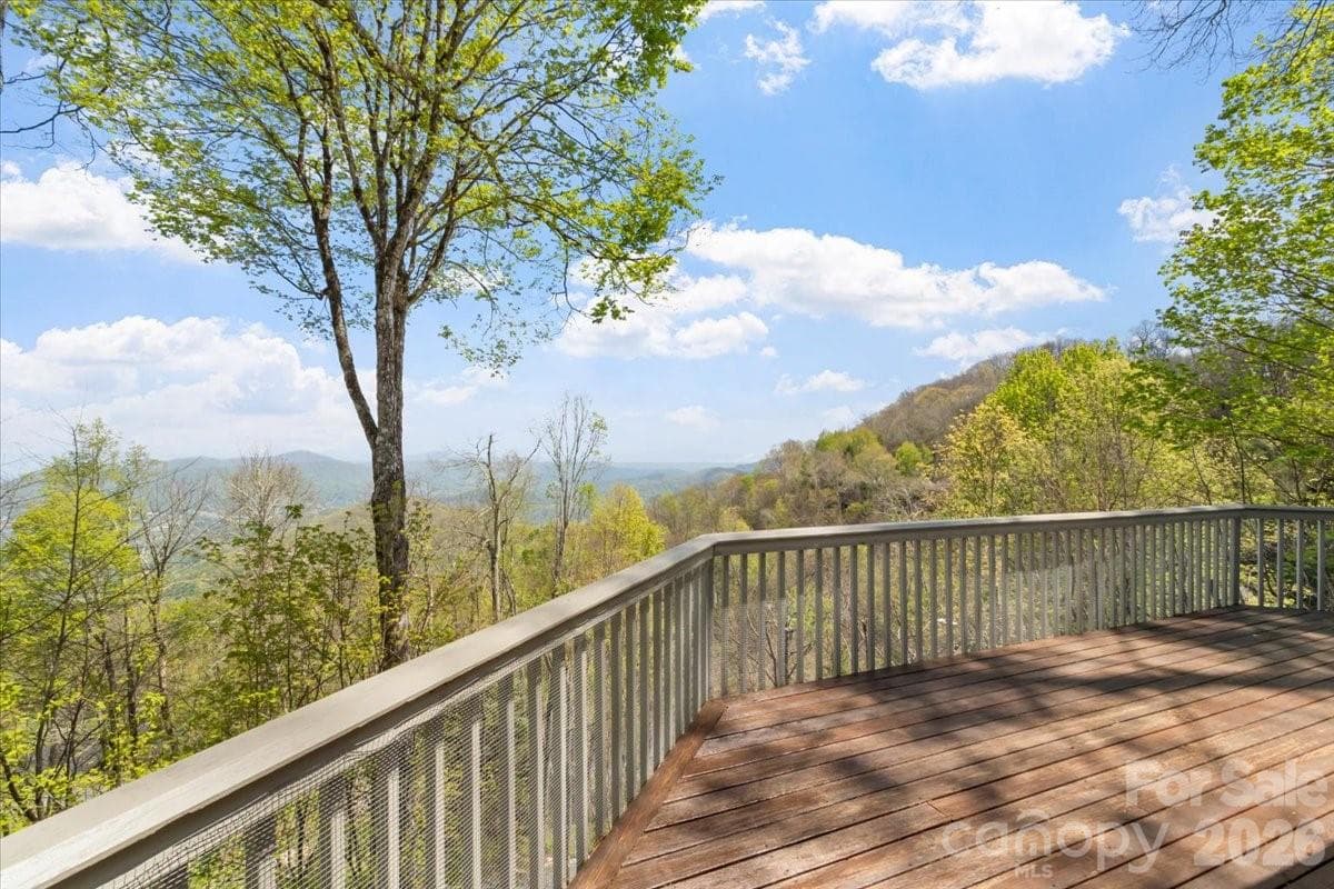 Open wood deck with breathtaking views! - 49 Slickrock Ridge Way S, Burnsville