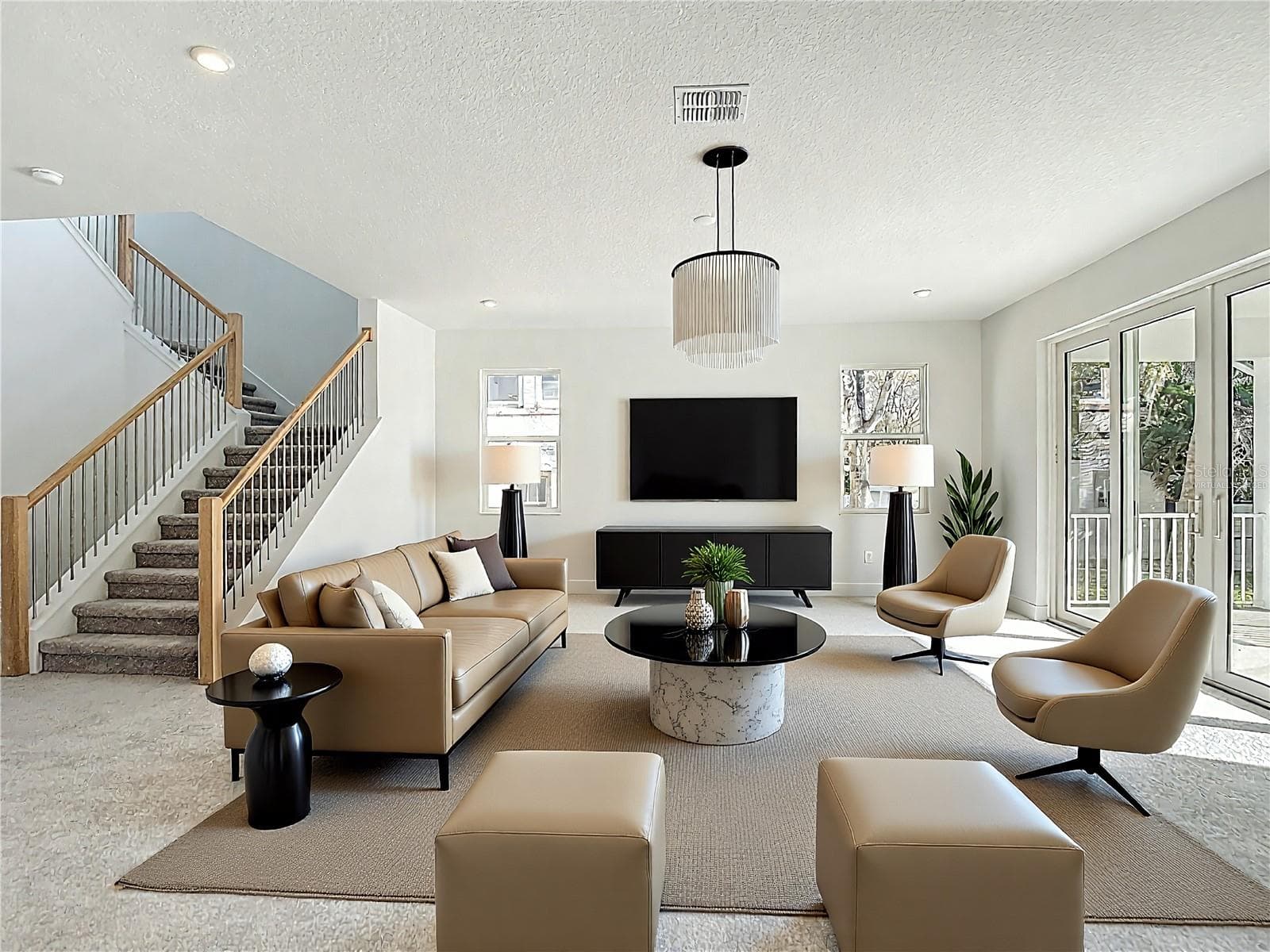Living Room virtually staged - 410 S WEST SHORE BLVD, TAMPA