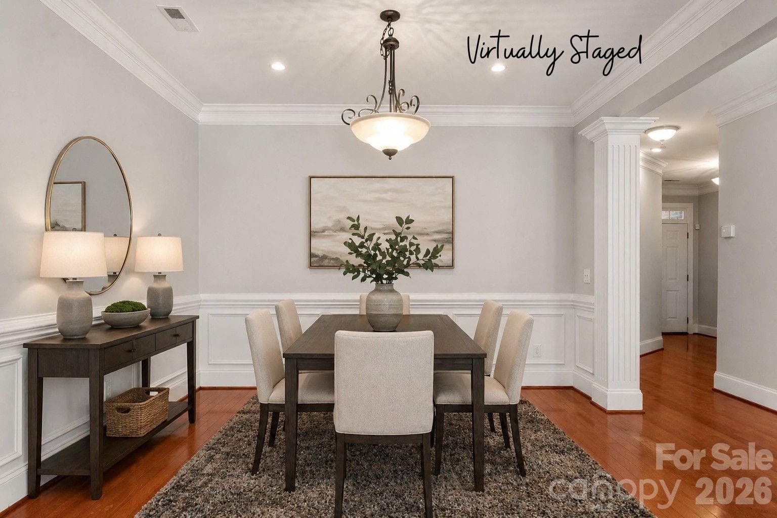 Dining Room - virtually staged - 705 Congressional Lane, Fort Mill