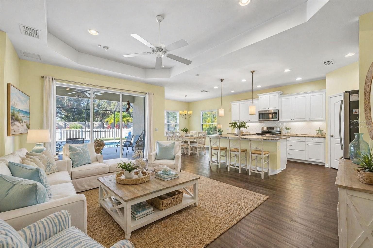 Virtually Staged Great Room - 7040 WHITE WILLOW CT, SARASOTA