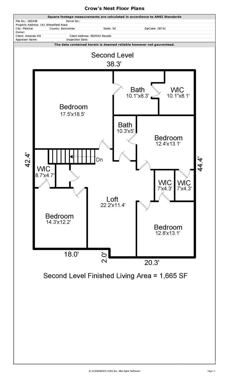 Floor plan second level - 141 Wheatfield Road, Fletcher