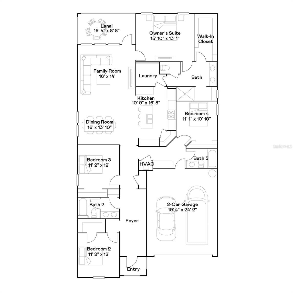 Floor Plan - 639 TERRAPIN DR, DEBARY