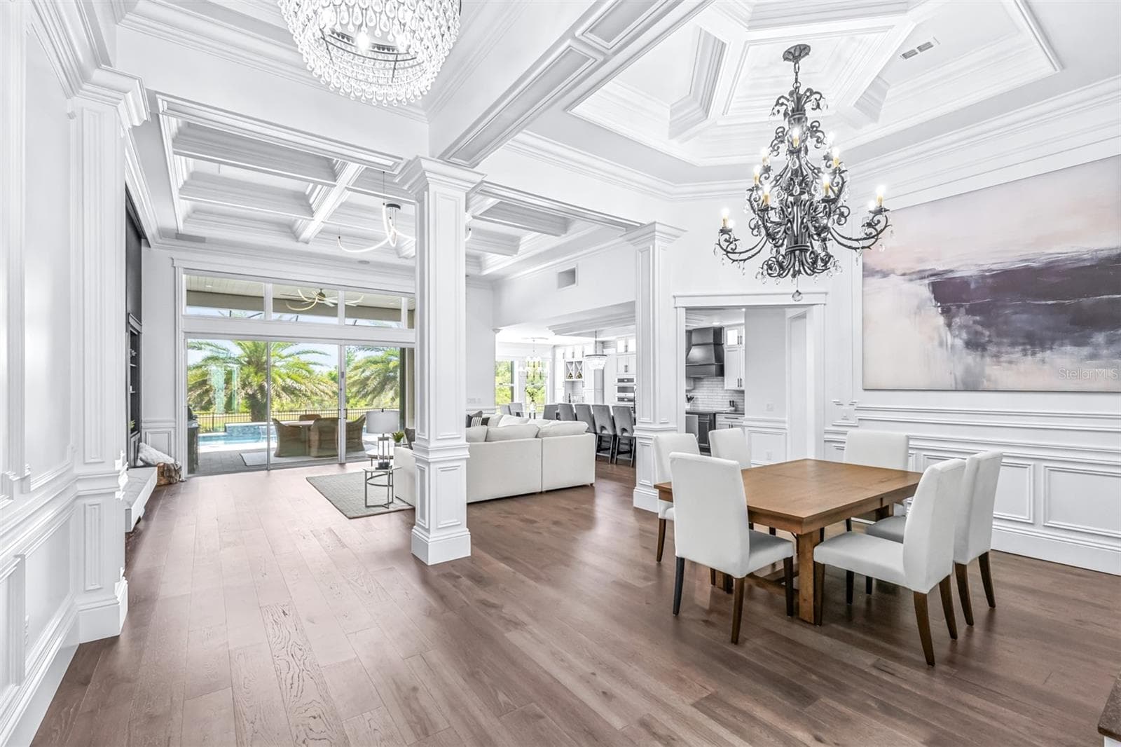 The Open Floorplan just Through the Foyer Gives Way to Smooth Level 5 Finished Walls and Beautiful Engineered Hardwood - 7190 GRAYBROOK DR, WESLEY CHAPEL
