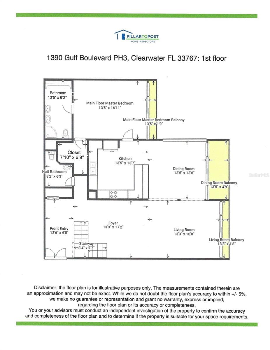 Floor Plan FIRST FLOOR - 1390 GULF BLVD #PH-3, CLEARWATER BEACH