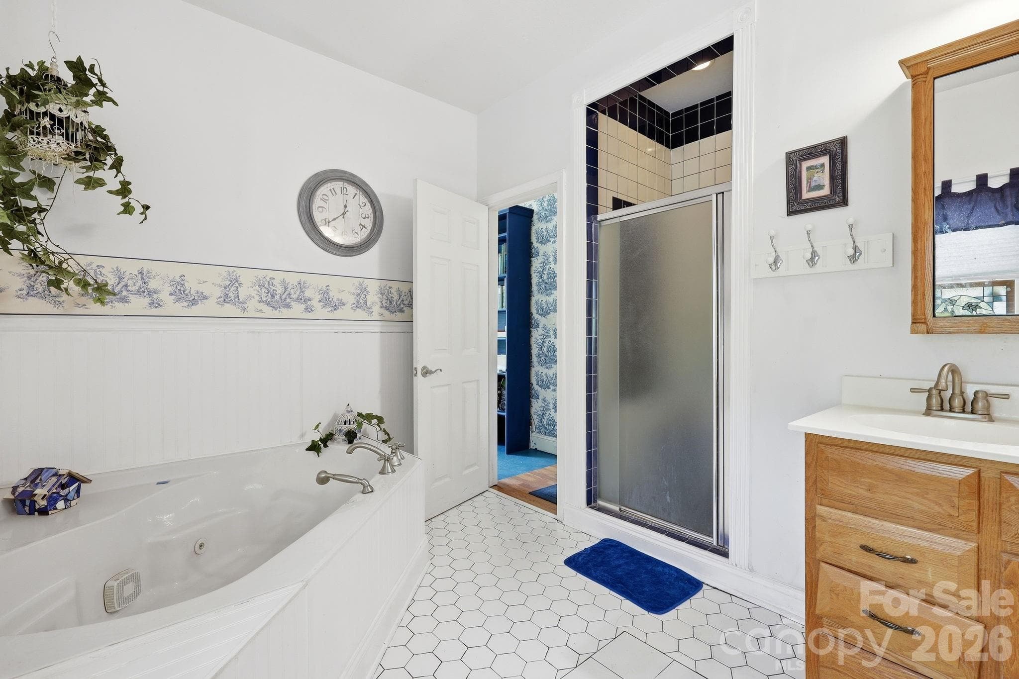 Master bathroom with jet tub and walk-in shower - 2225 Bald Creek Road, Clyde
