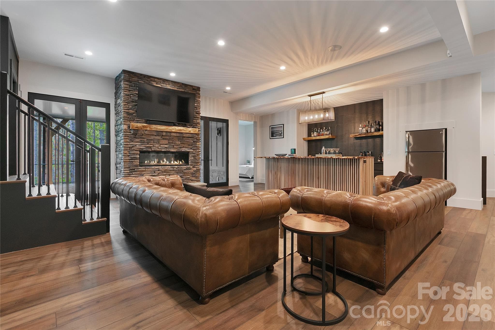 Lower level entertainment  space. - Brevard