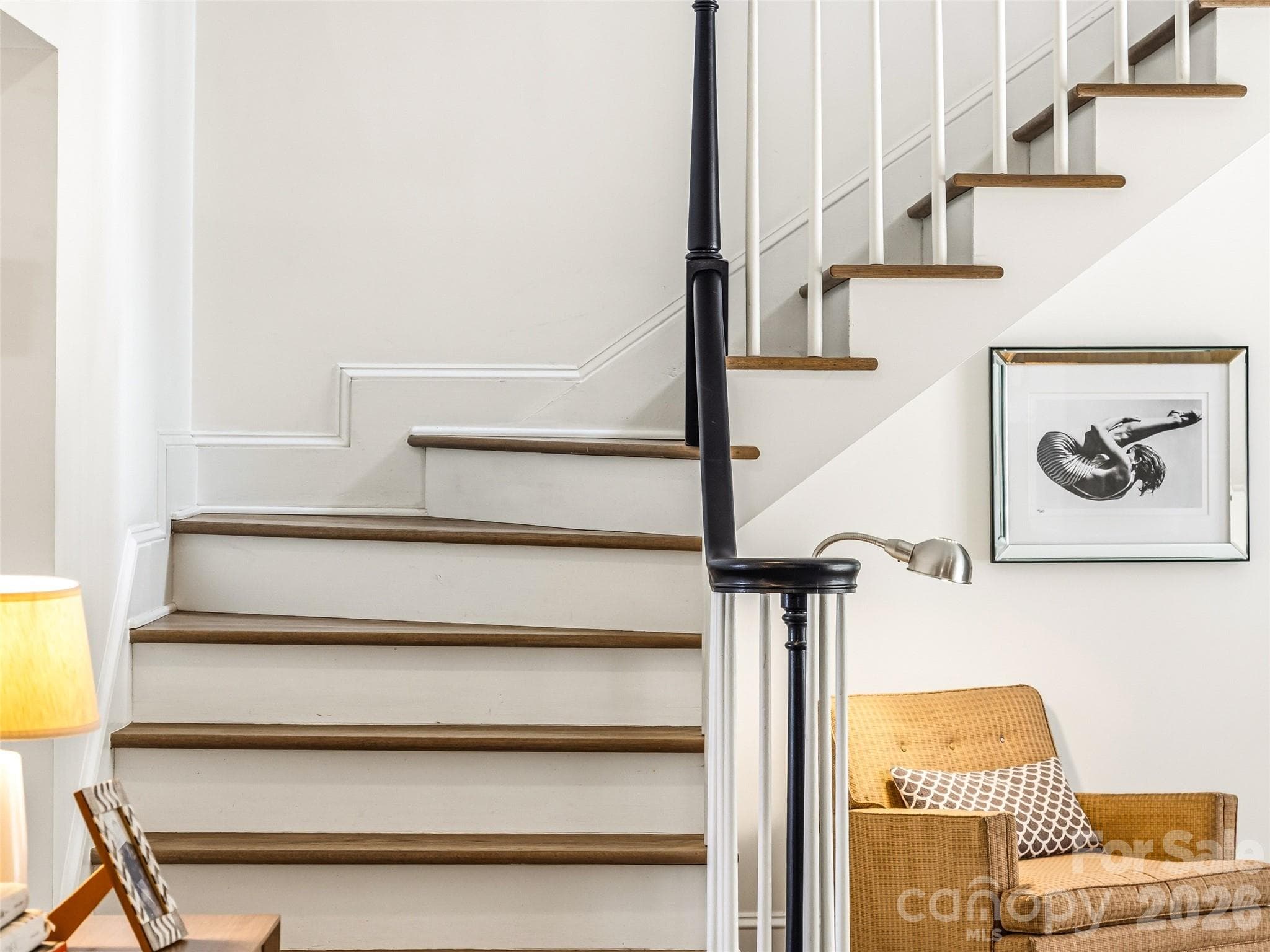 Beautifully restored original staircase. - 10 Kalimar Heights, Hendersonville