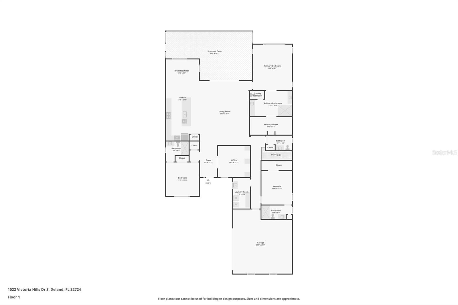 FLOOR PLAN 1ST FLOOR - 1022 VICTORIA HILLS DR S, DELAND