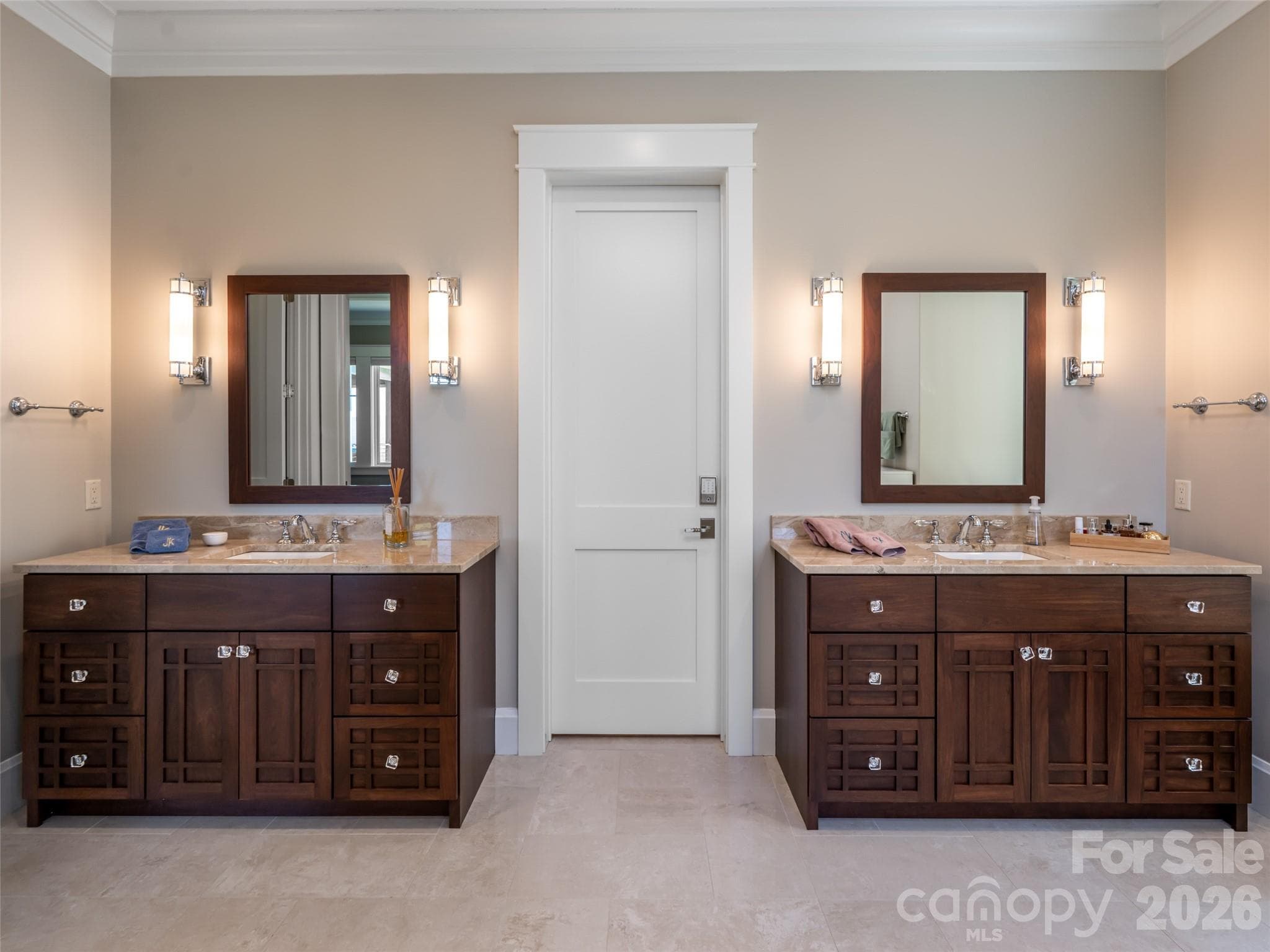 Primary Bath with heated floors and dual vanities - 32 Timberwolf Court, Asheville