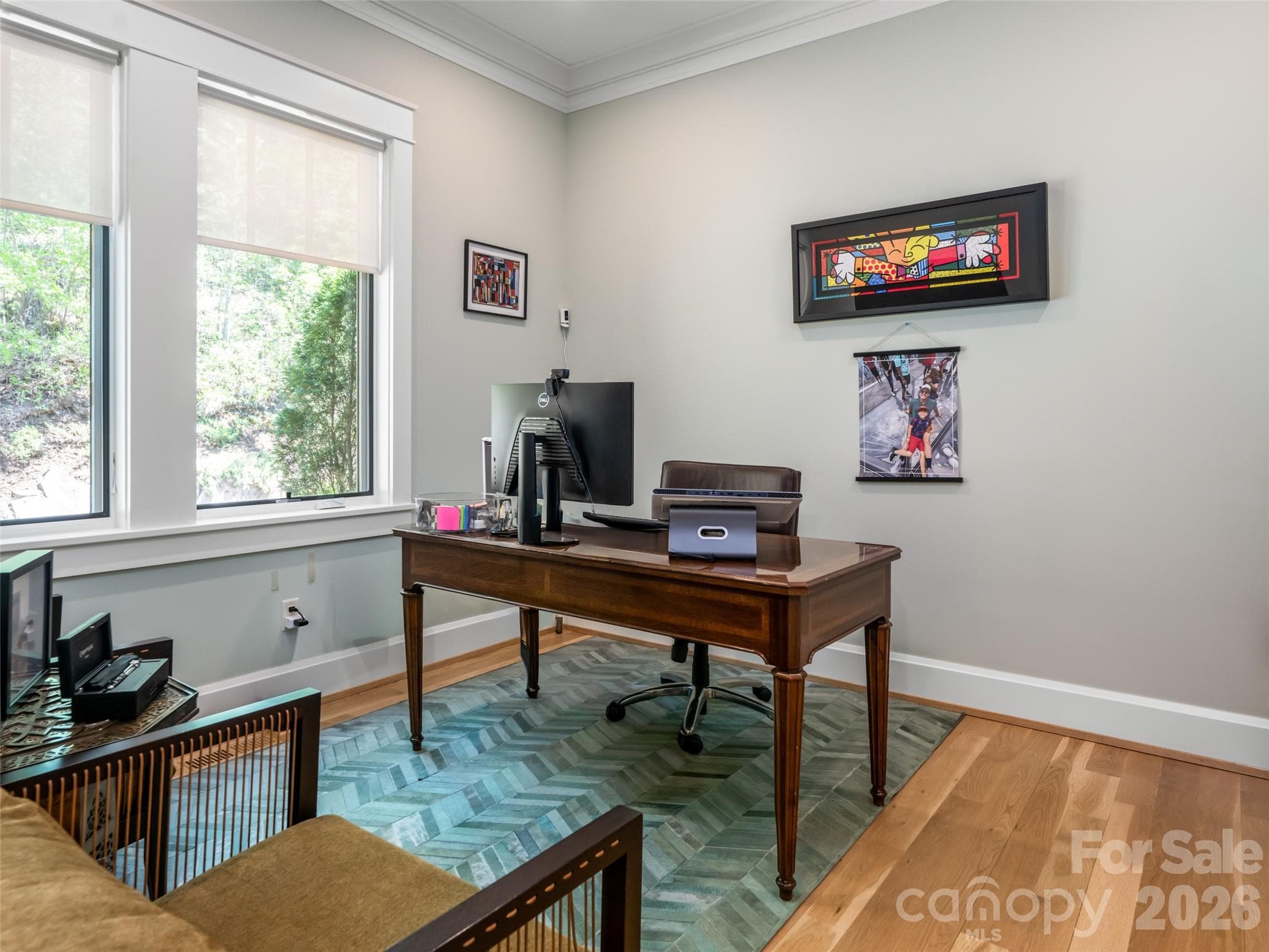 Main level office or bedroom with ample storage and connecting full bath. - 32 Timberwolf Court, Asheville