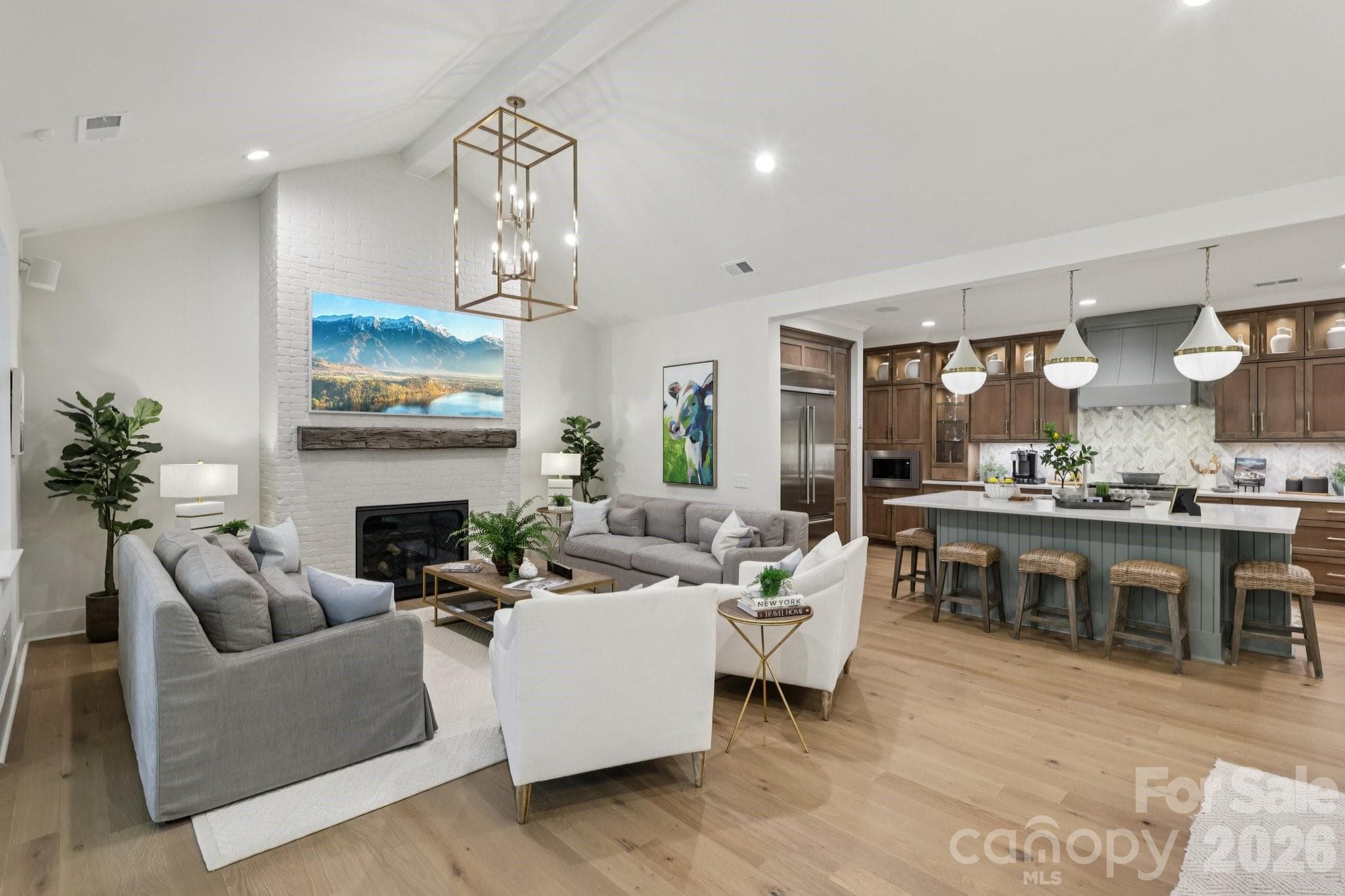 Main Living connects to the Dining and Kitchen - 2013 Garden View Lane, Weddington
