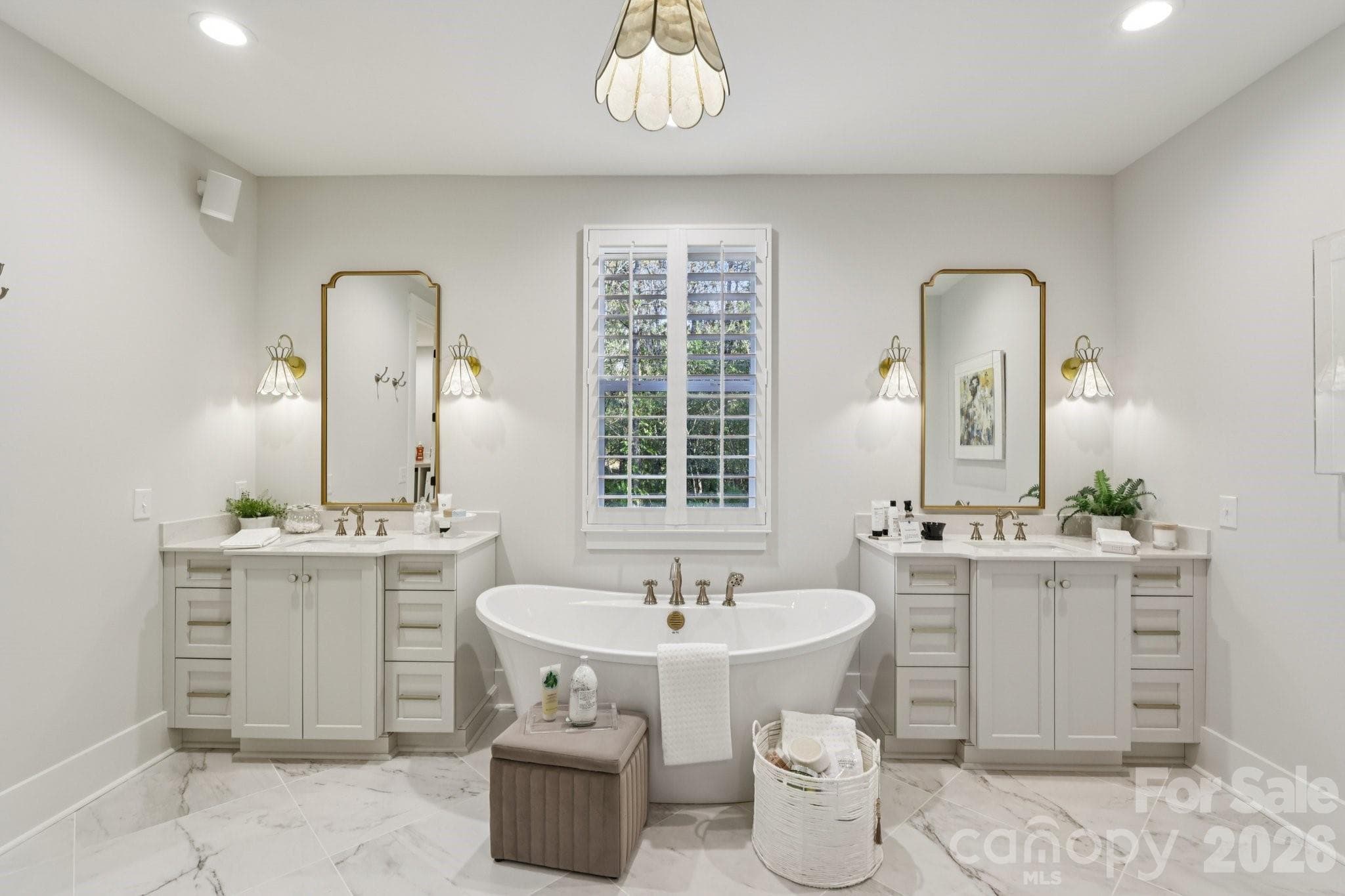 Double Vanities in Primary Bathroom - 2013 Garden View Lane, Weddington