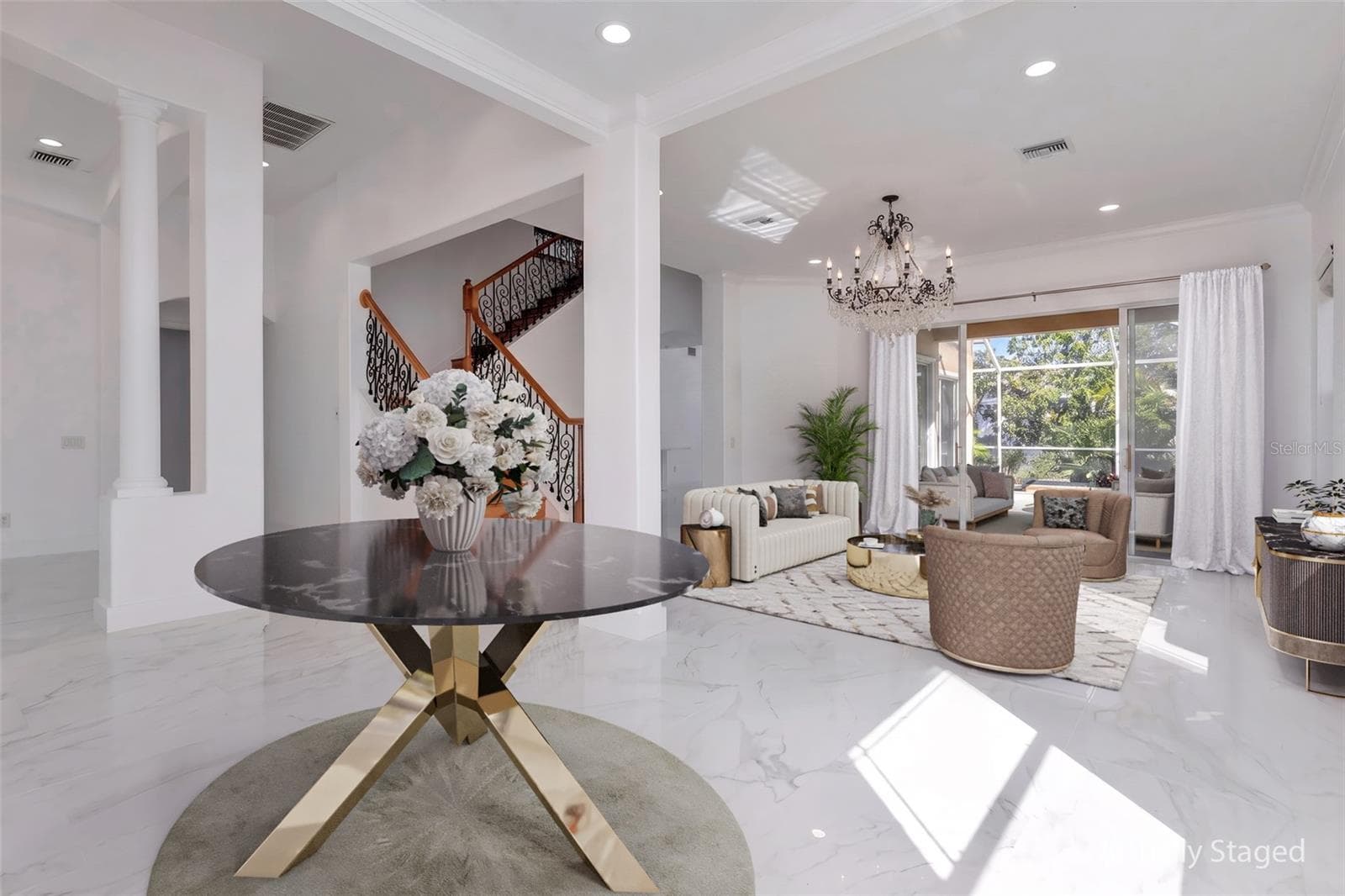 Virtually-Staged living room - 11637 BRISTOL CHASE DR, TAMPA
