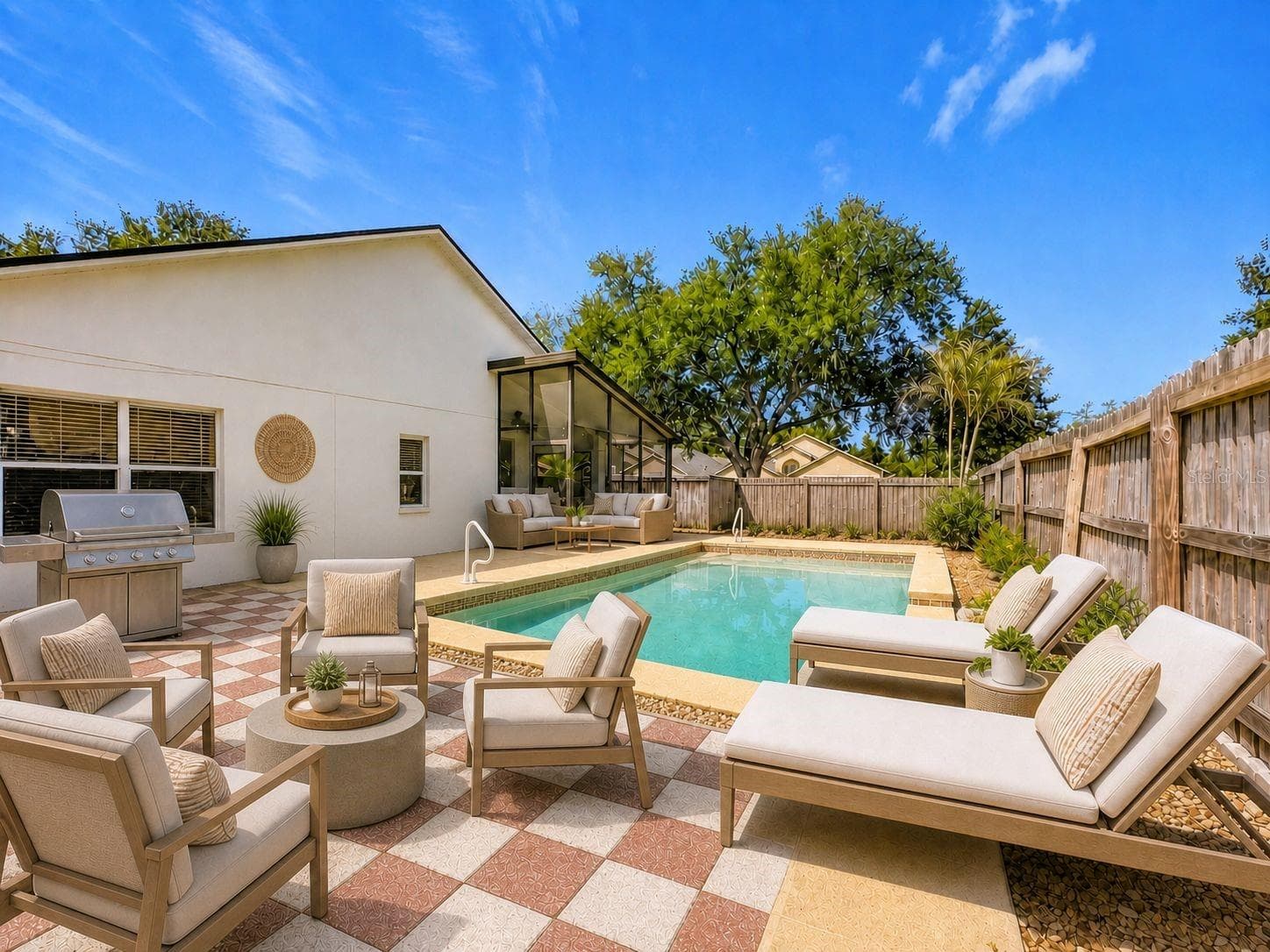 Your private outdoor oasis featuring a pristine pool completely resurfaced in June 2026. - 7116 COLONY POINTE DR, RIVERVIEW