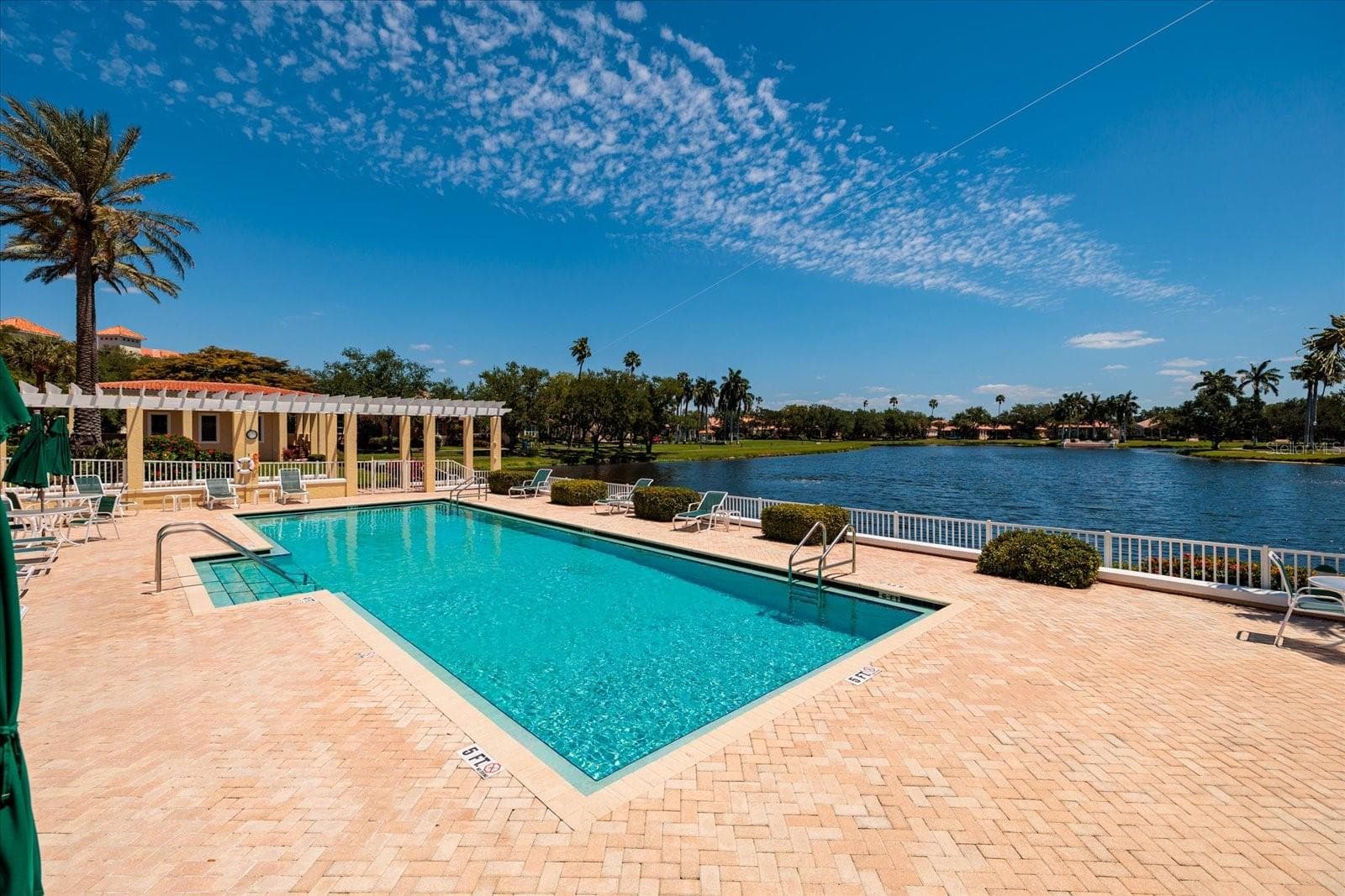 Clubhouse pool overlooking lake - 4801 OSPREY DR S #207, ST PETERSBURG