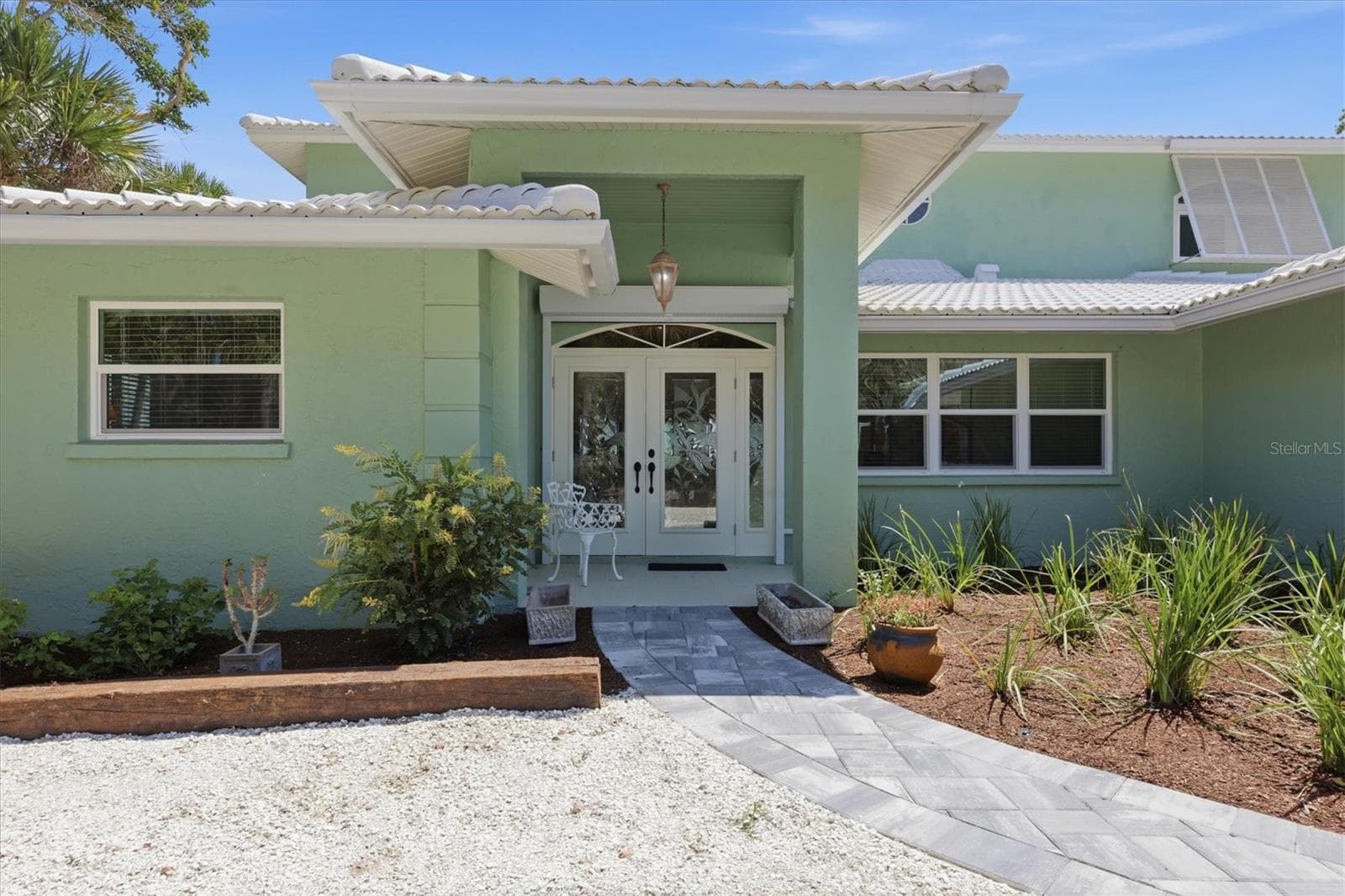 Front Entrance with Updated Landscaping - 6421 MANASOTA KEY RD, ENGLEWOOD