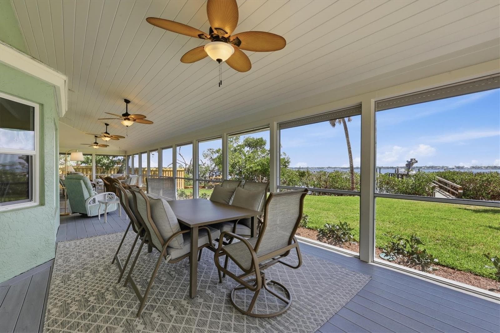 Dining Area in Screened Lanai with View of Lemon Bay - 6421 MANASOTA KEY RD, ENGLEWOOD
