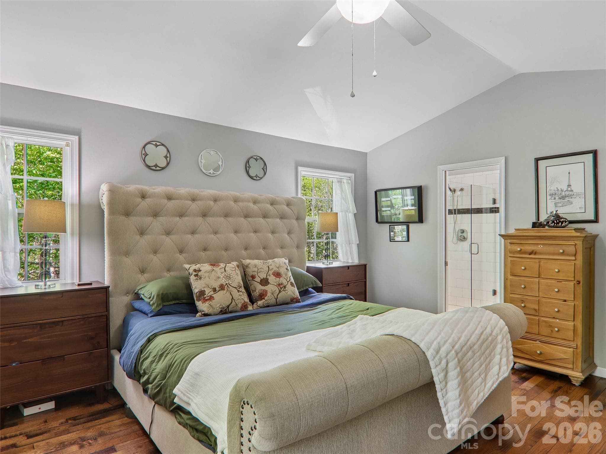 Primary bedroom comfortably accompdates a king size bed - Pisgah Forest
