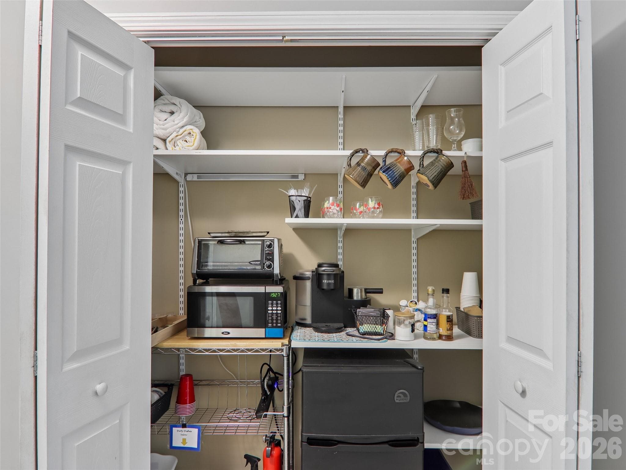 Kitchenette in lower level apartment - Pisgah Forest