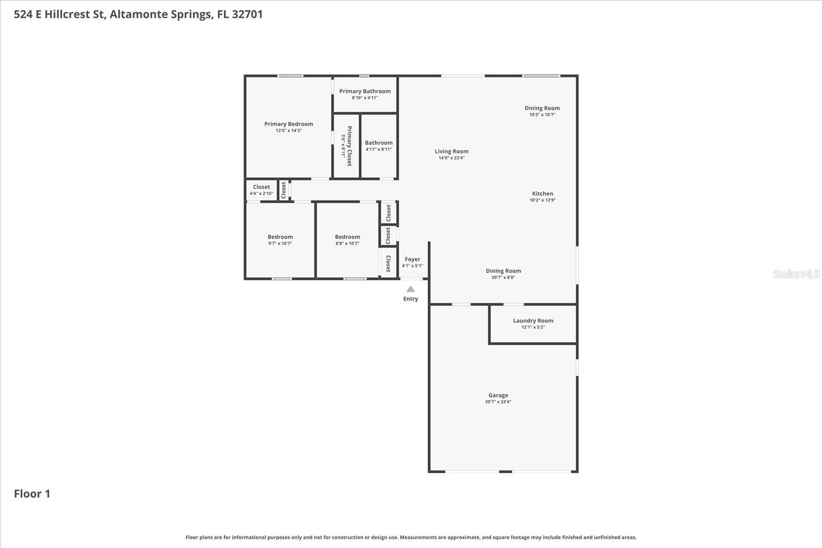 floor plan - 524 E HILLCREST ST, ALTAMONTE SPRINGS