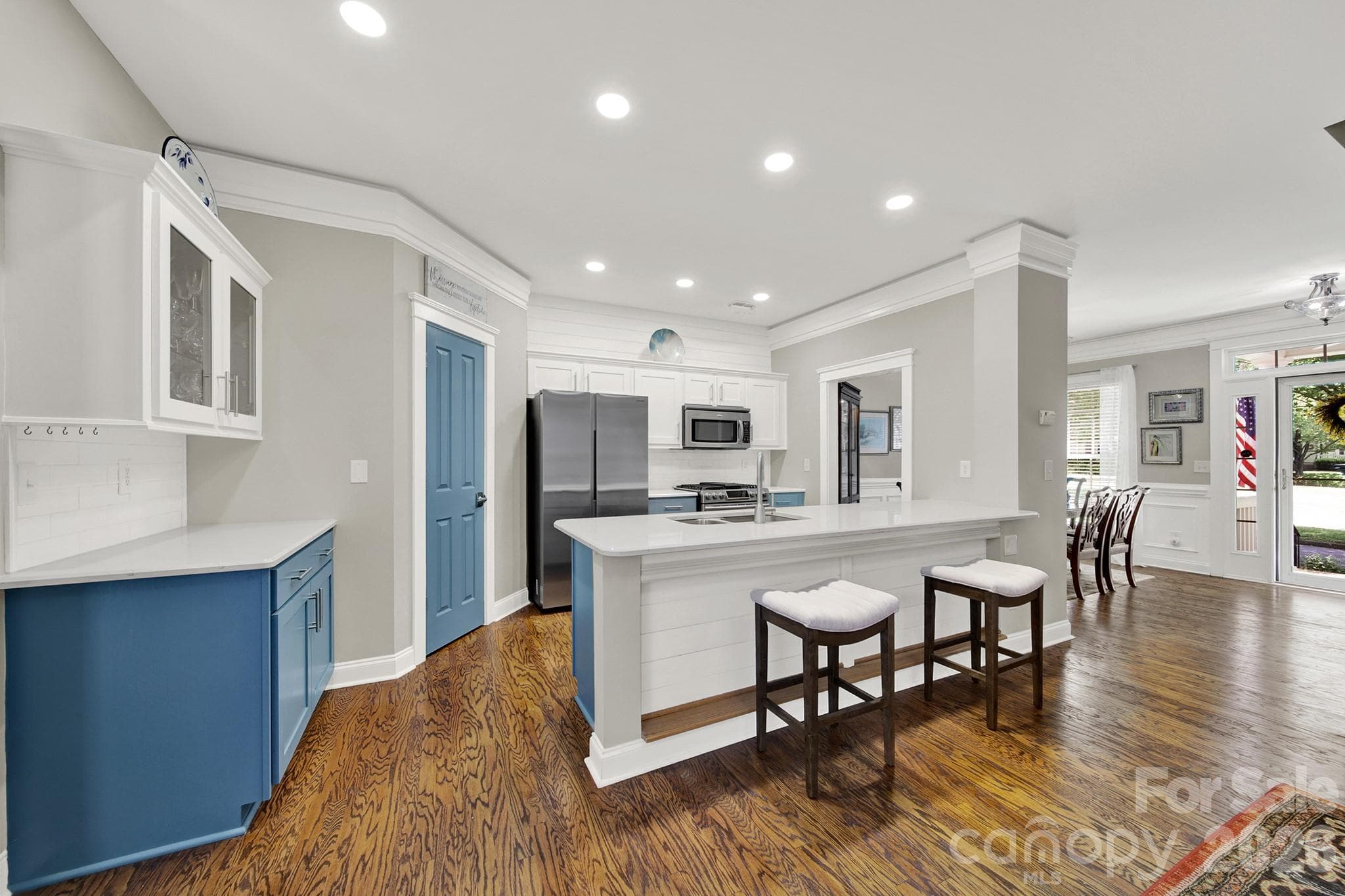 Kitchen with Quartz Countertops and Subway Backsplash, Shiplap Accent - 4214 Settler Heights Drive, Fort Mill