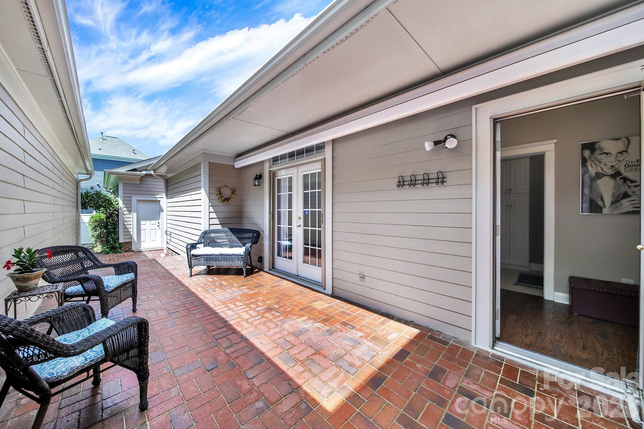 Brick Patio with Awning - 4214 Settler Heights Drive, Fort Mill