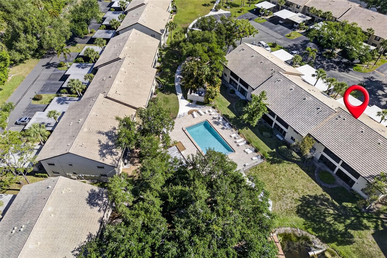 Aerial View of Pool - 360 THREE LAKES LN #J, VENICE