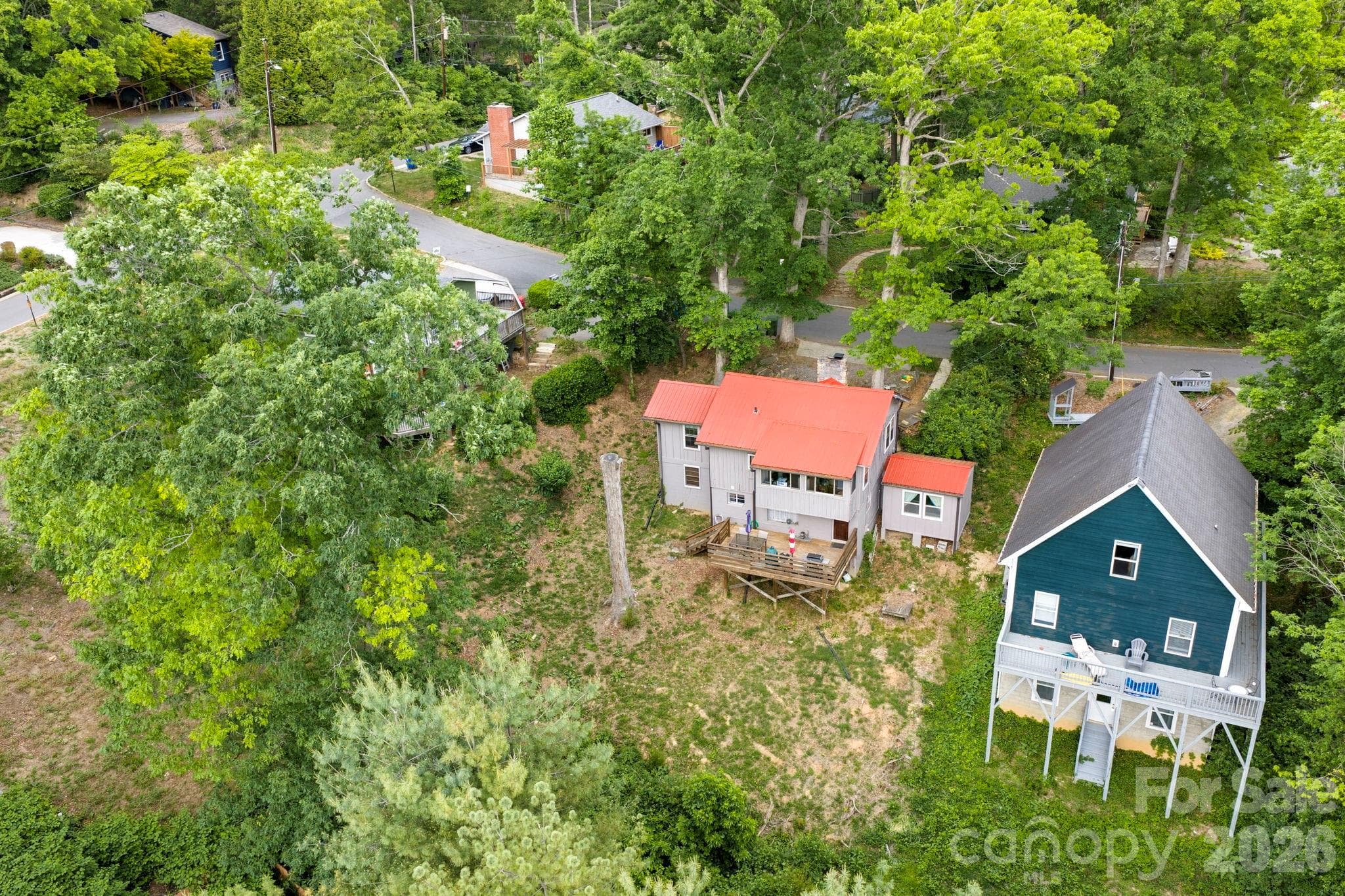 Aerial view of backyard - 126 Maney Avenue, Asheville
