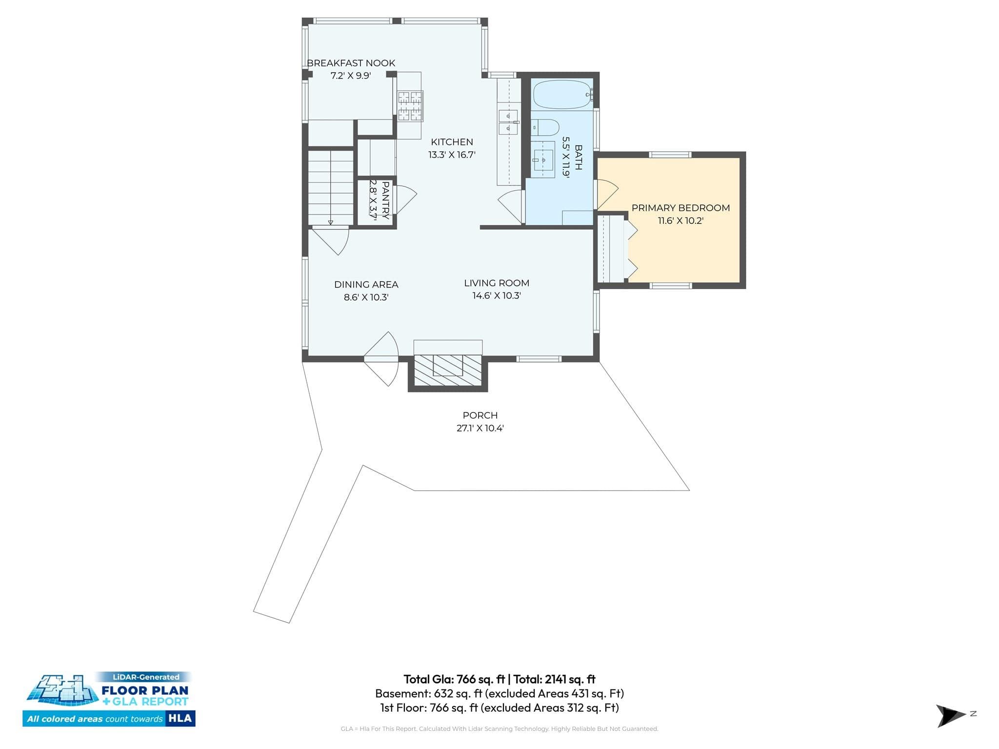 Main Level Floor Plan - 126 Maney Avenue, Asheville