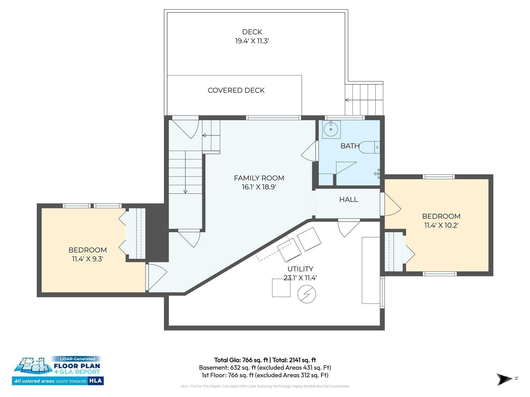 Basement Level Floor Plan - 126 Maney Avenue, Asheville