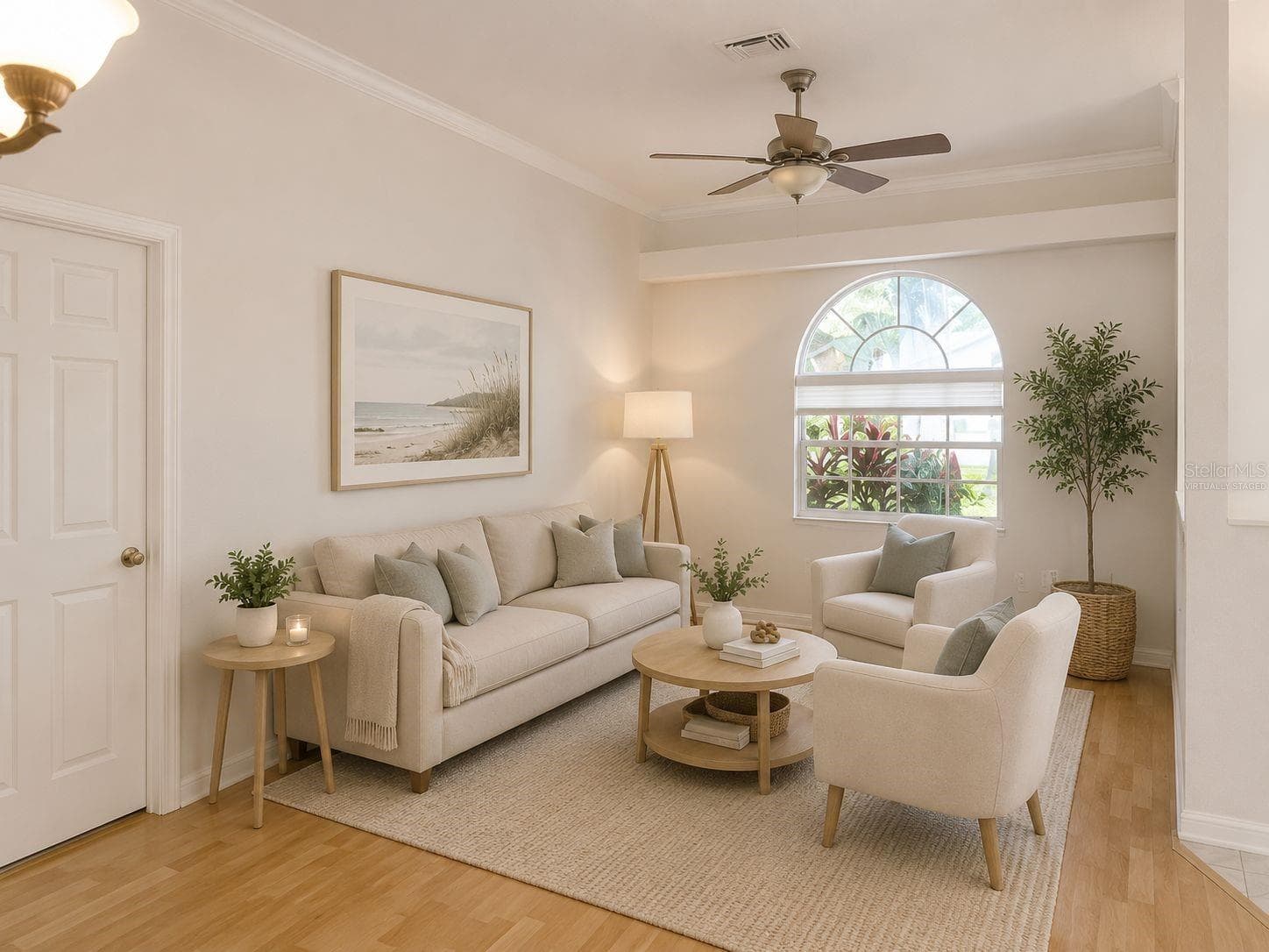 Living Room virtually staged - 2686 CRYSTAL CIR, DUNEDIN