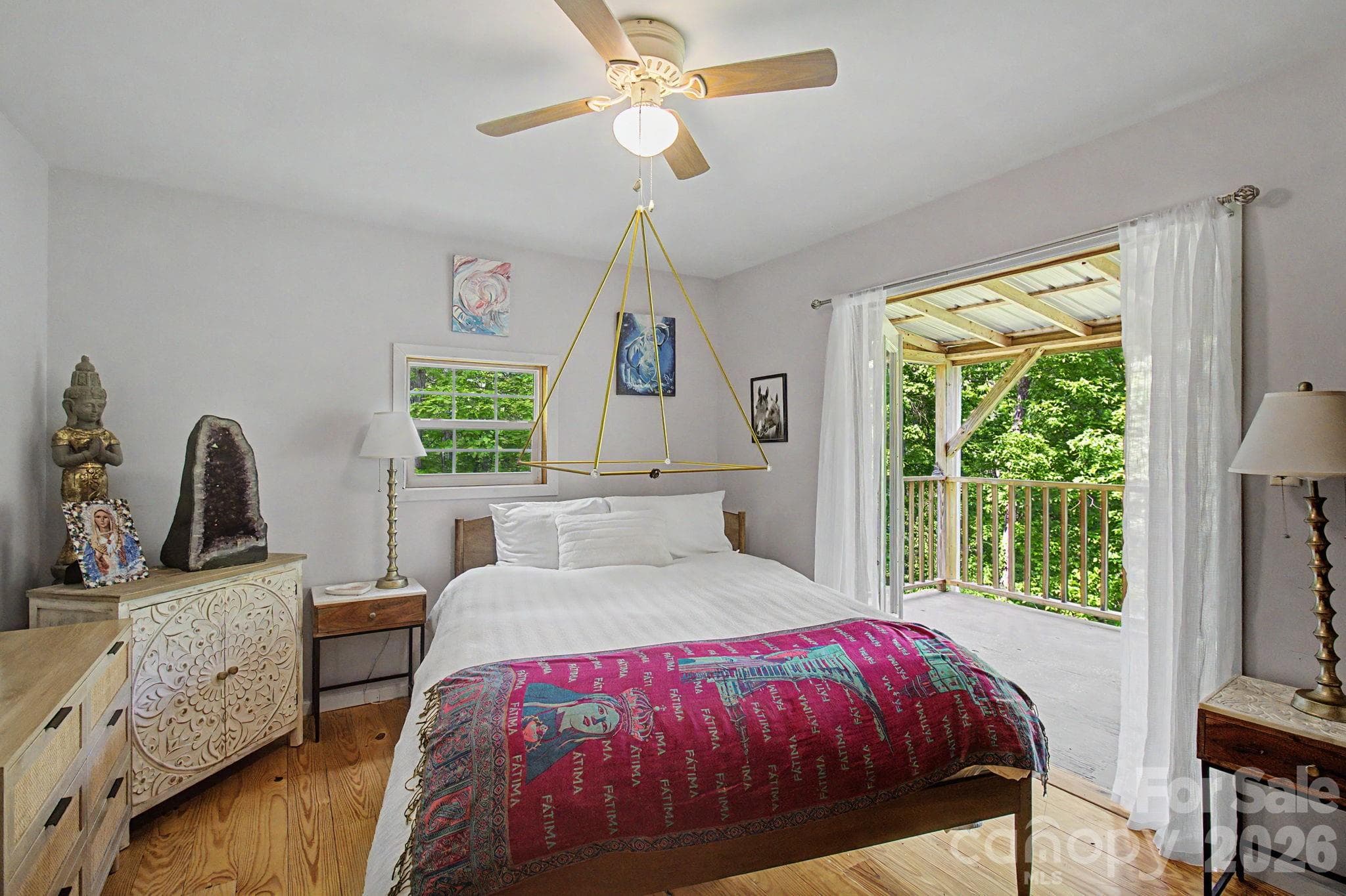 Bedroom Suite with Deck Access Through French Doors - 288 Rebel Drive, Hot Springs