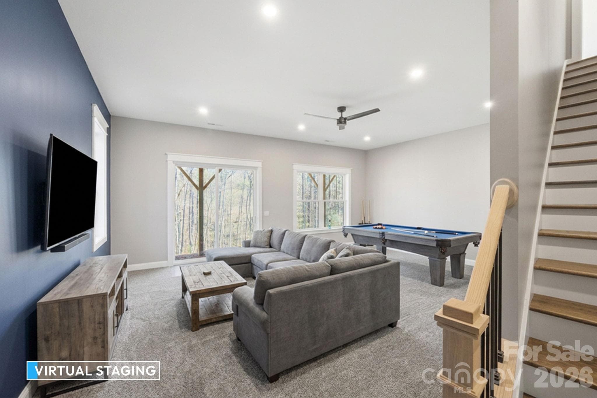 Lower Level Recreation Room - 22 Deep Woods Road, Weaverville