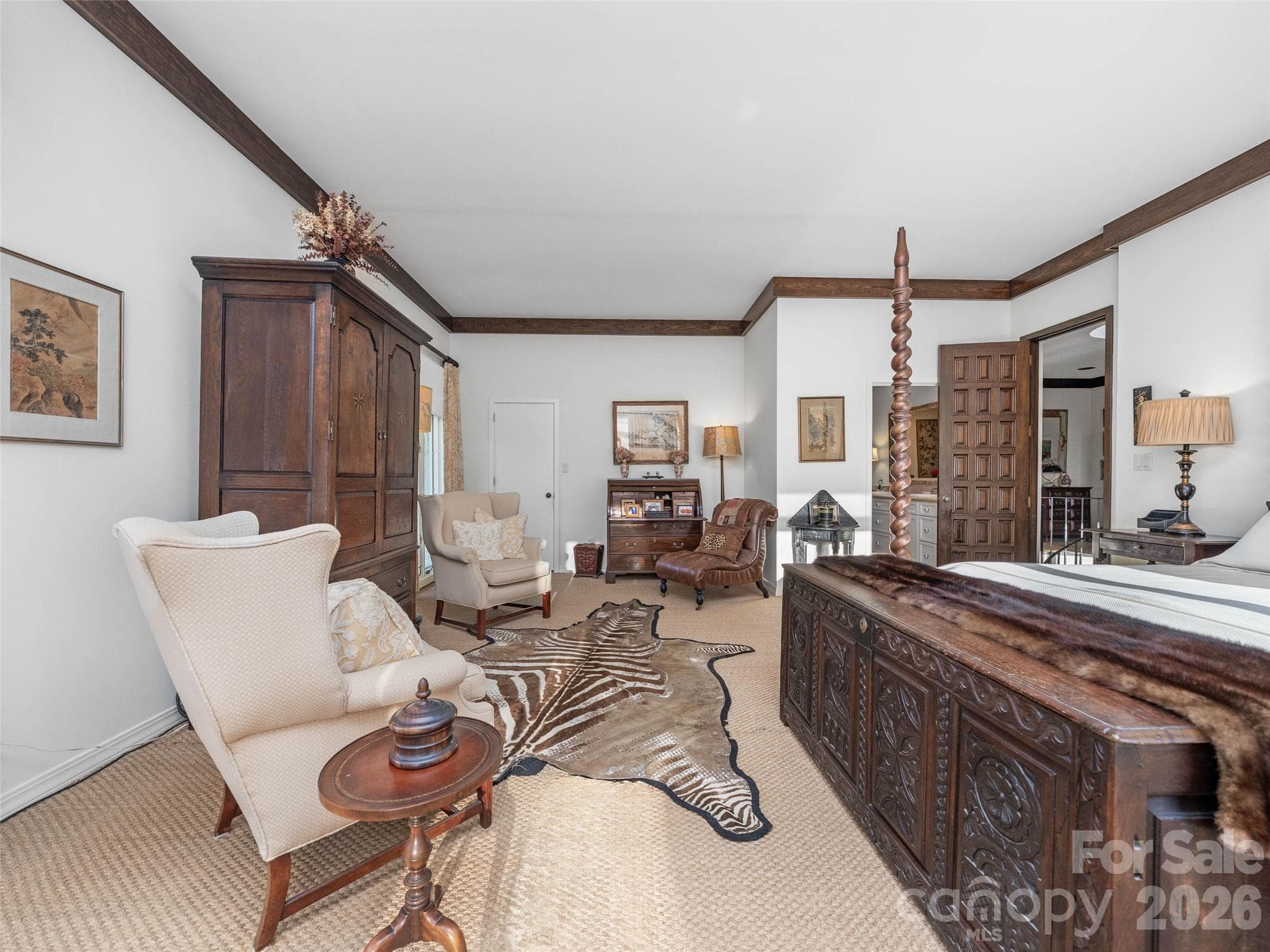 A peaceful retreat flowing seamlessly into the private bath beyond. - Asheville