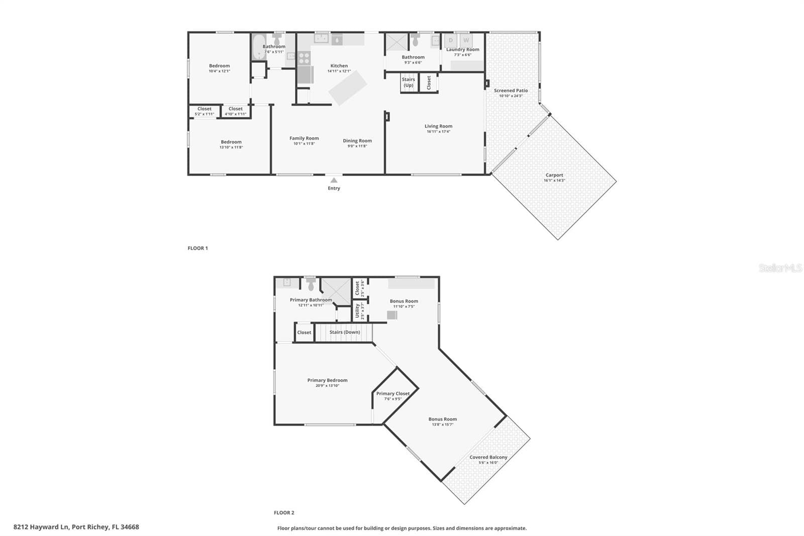 Floor Plan Level 1 & 2 - 8212 HAYWARD LN, PORT RICHEY
