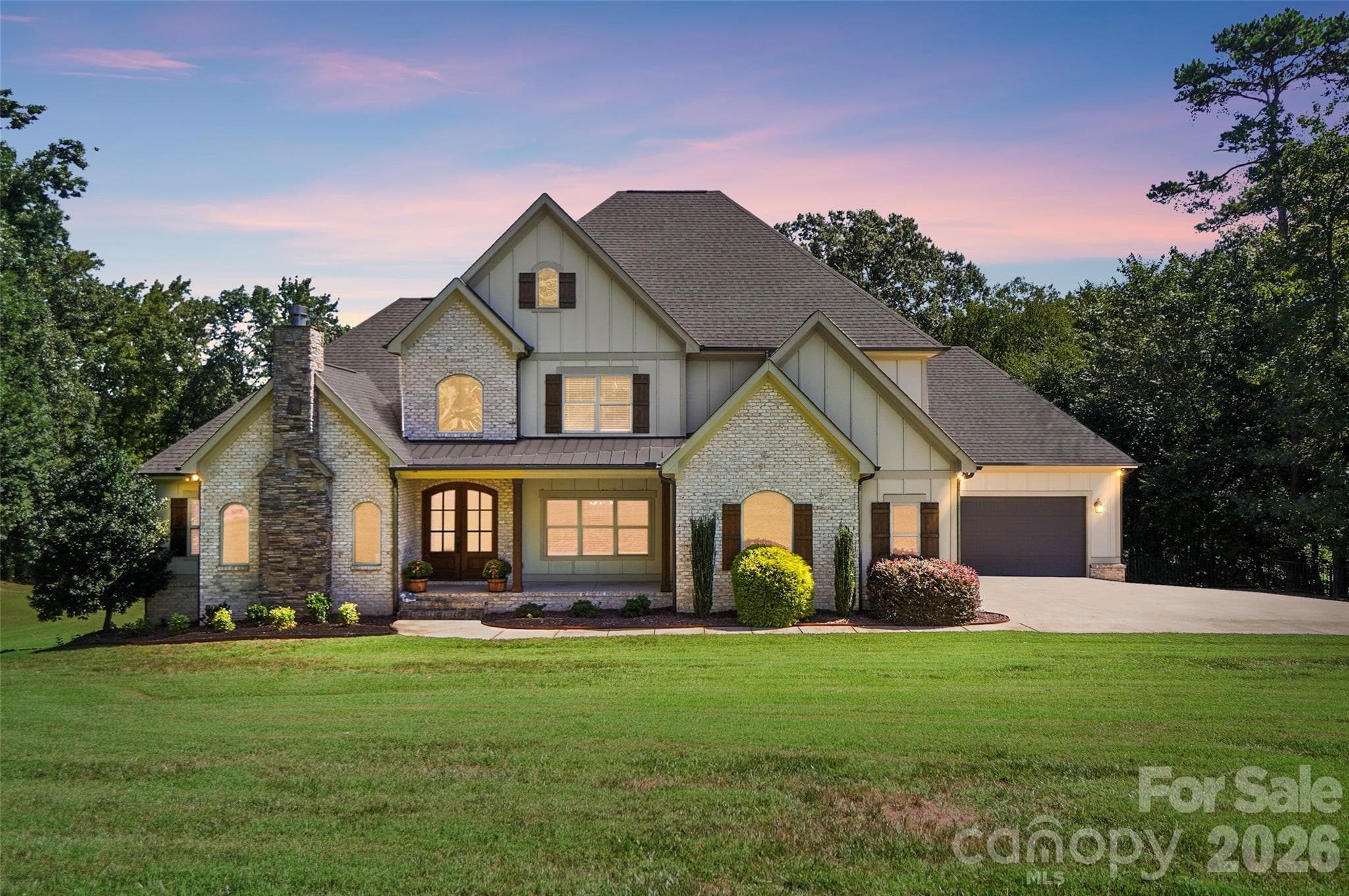 Front exterior at dusk - Monroe
