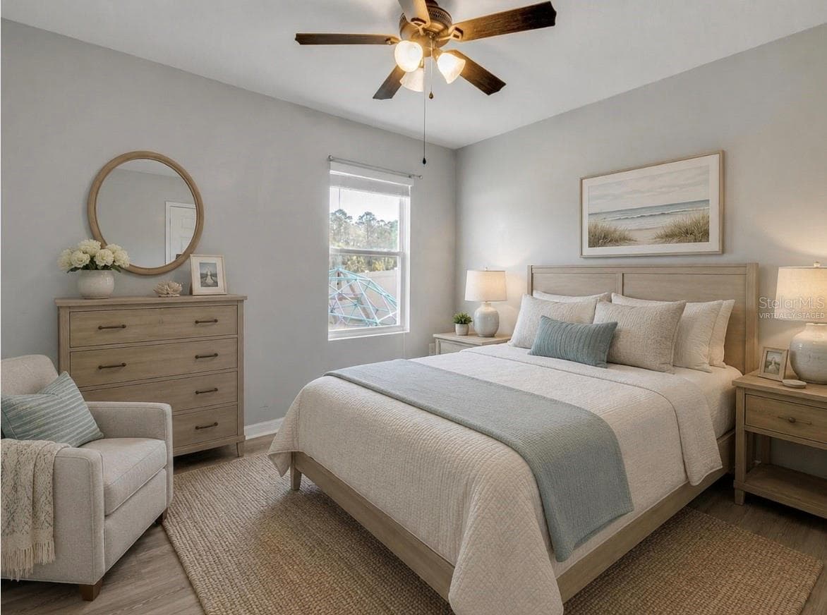 Virtually Staged downstairs bedroom - 5215 BEAR CORN RUN, PORT ORANGE