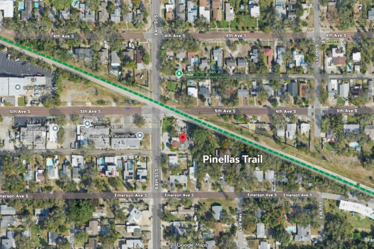 Map view: Pinellas Trail - 500 64TH ST S, ST PETERSBURG