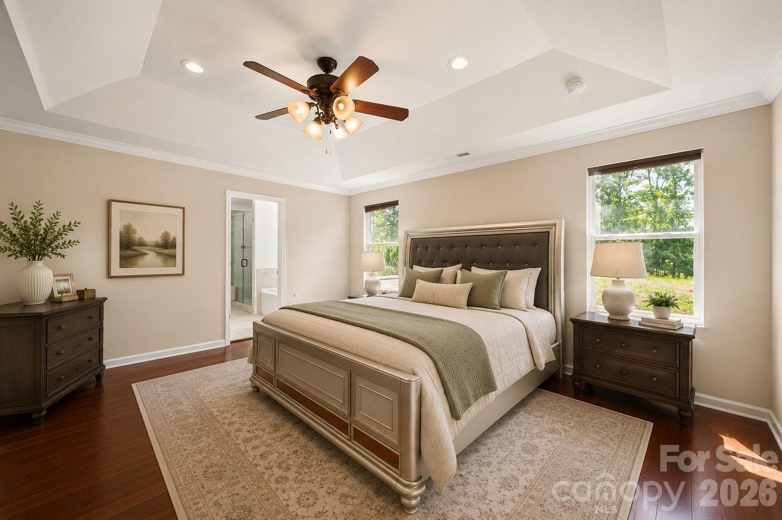 Virtually staged Master Bedroom - 157 Old Harbor Drive, Mount Gilead