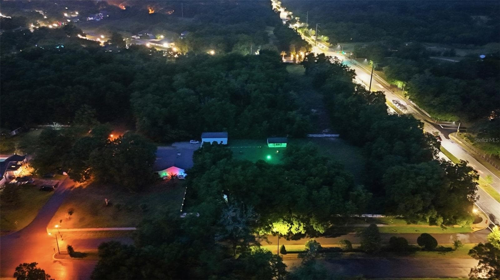 Evening Aerial View of Private Acreage Estate - 3501 HILL STREAM AVE, APOPKA