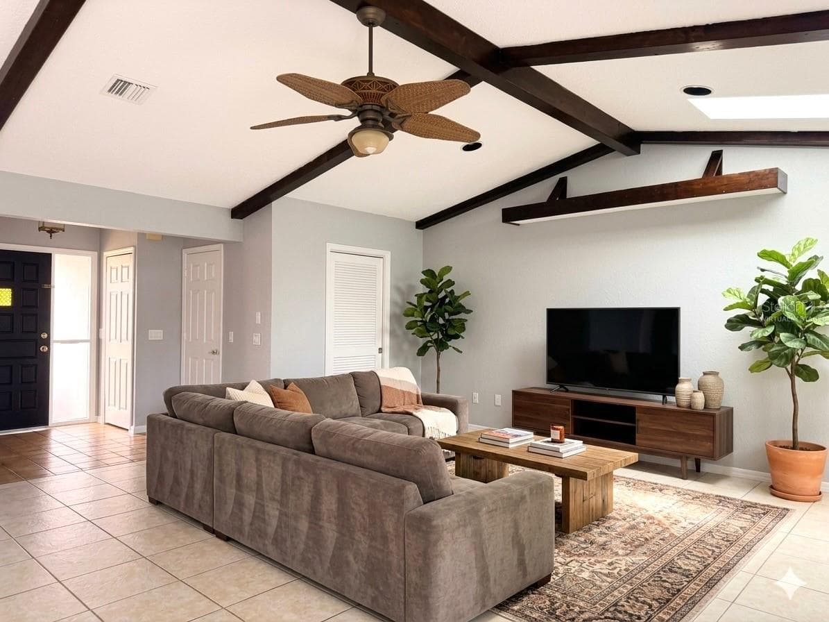 living room-virtually staged - 21105 HIGGS DR, PORT CHARLOTTE